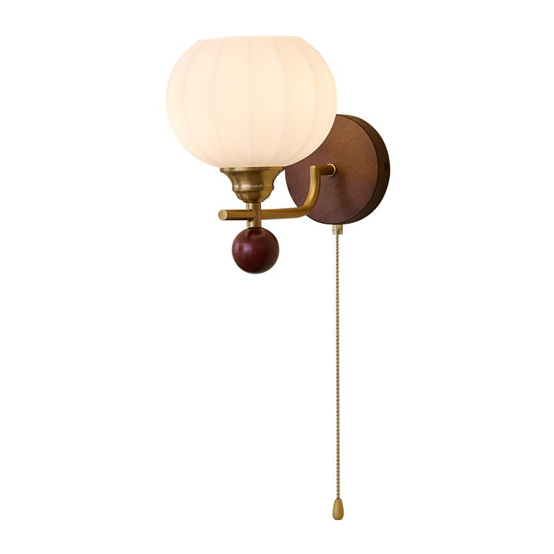 Bobble Premium Nordic Art Crest Glass Wood Wall Lamp - Letslighting