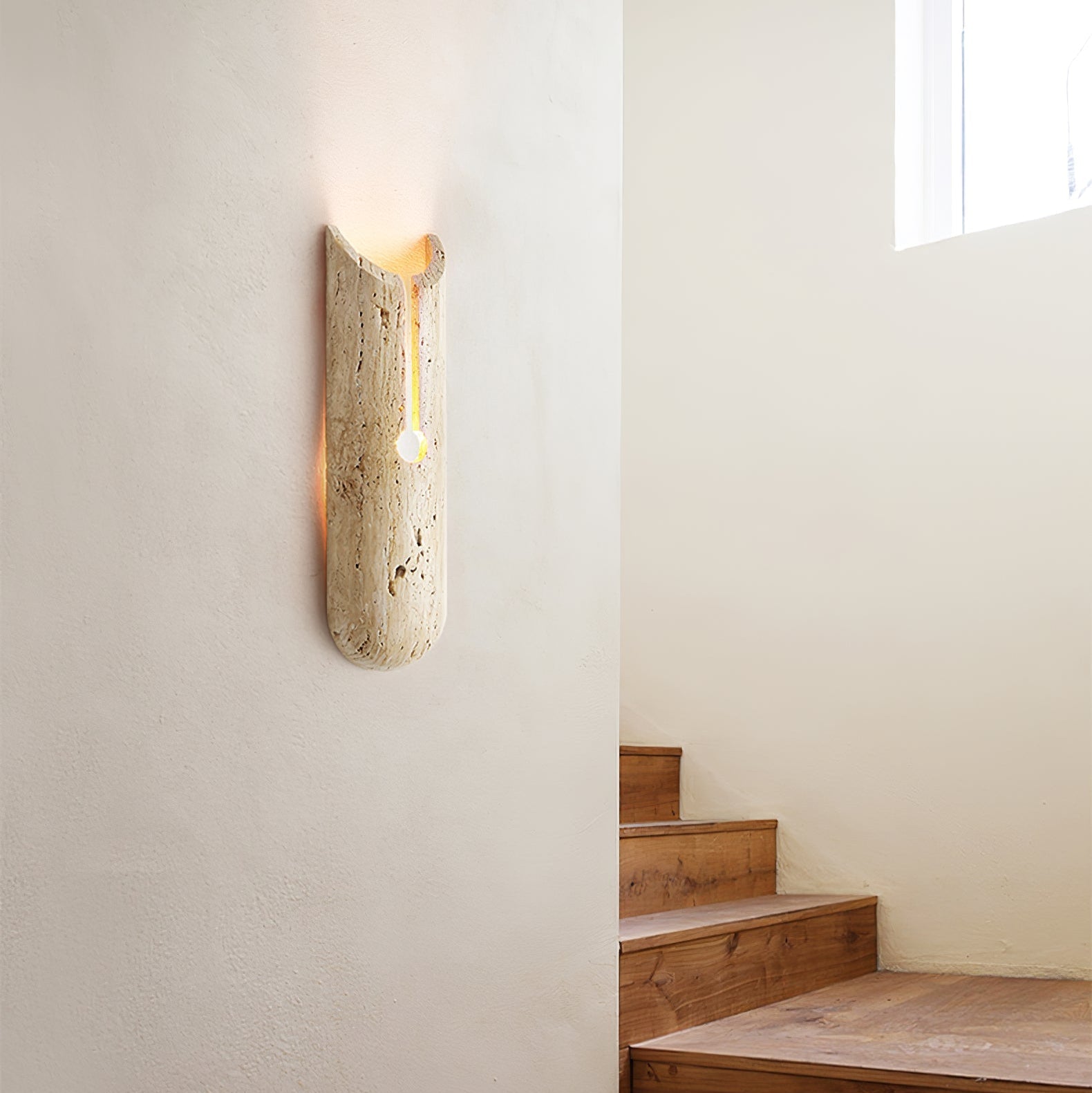 Lumen Modern Travertine Wall Light