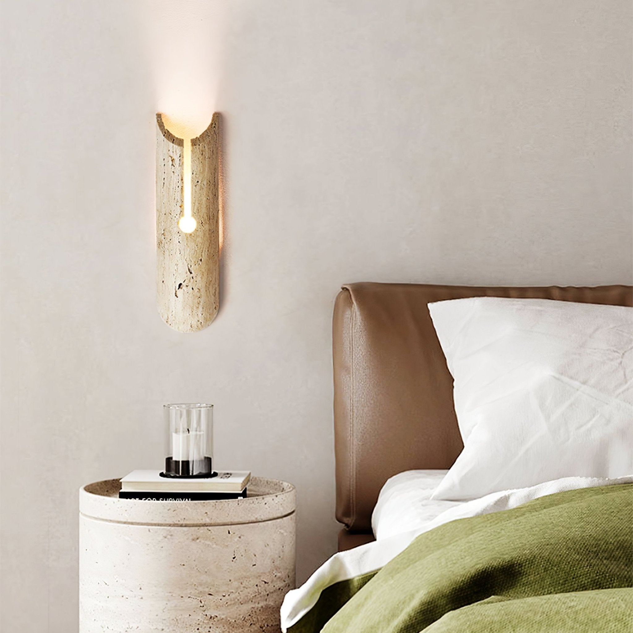Lumen Modern Travertine Wall Light