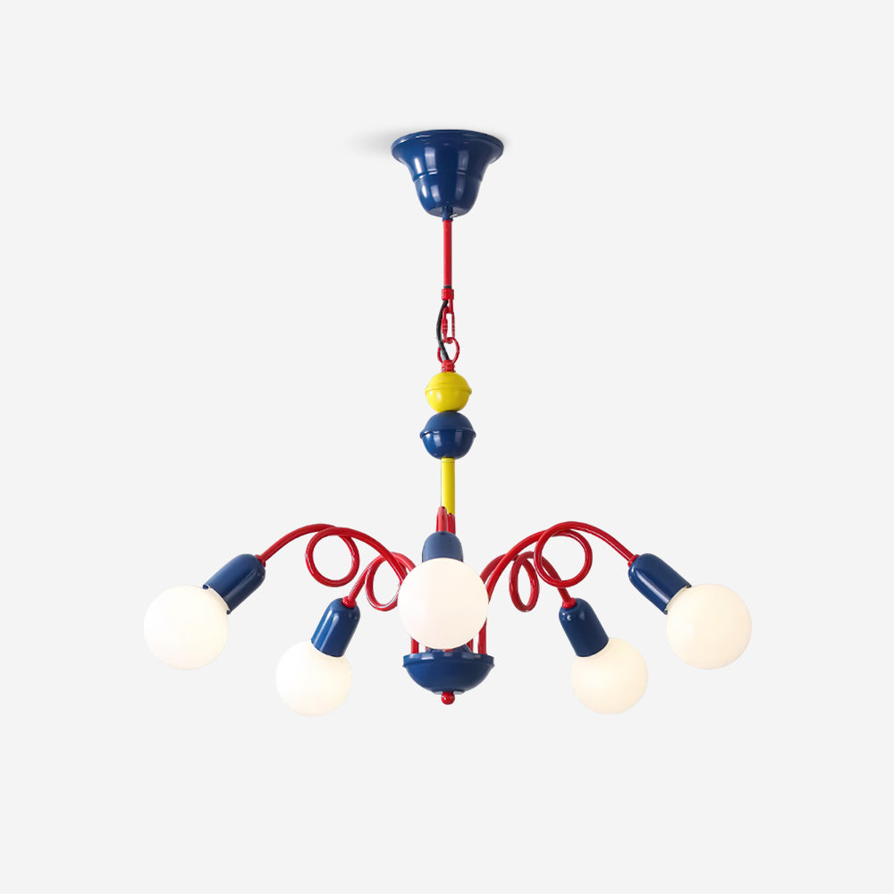Luminosa Chandelier Red Blue Playful Joy - Letslighting