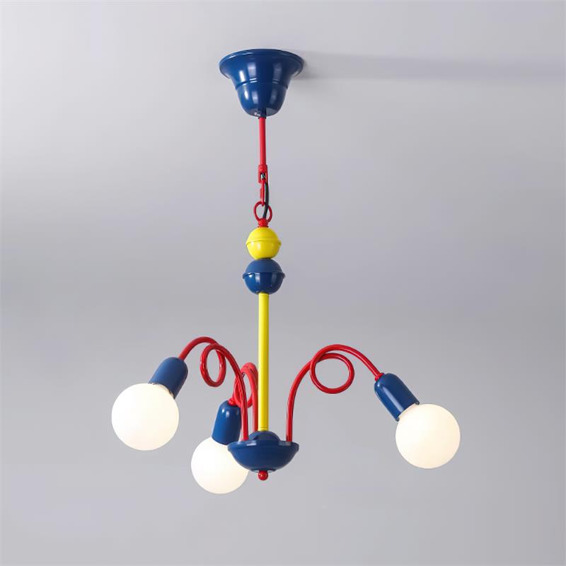Luminosa Chandelier Red Blue Playful Joy - Letslighting