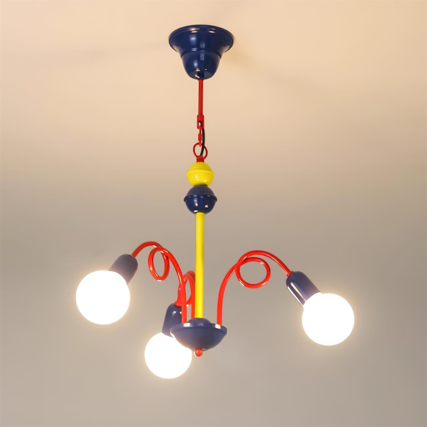 Luminosa Chandelier Red Blue Playful Joy - Letslighting