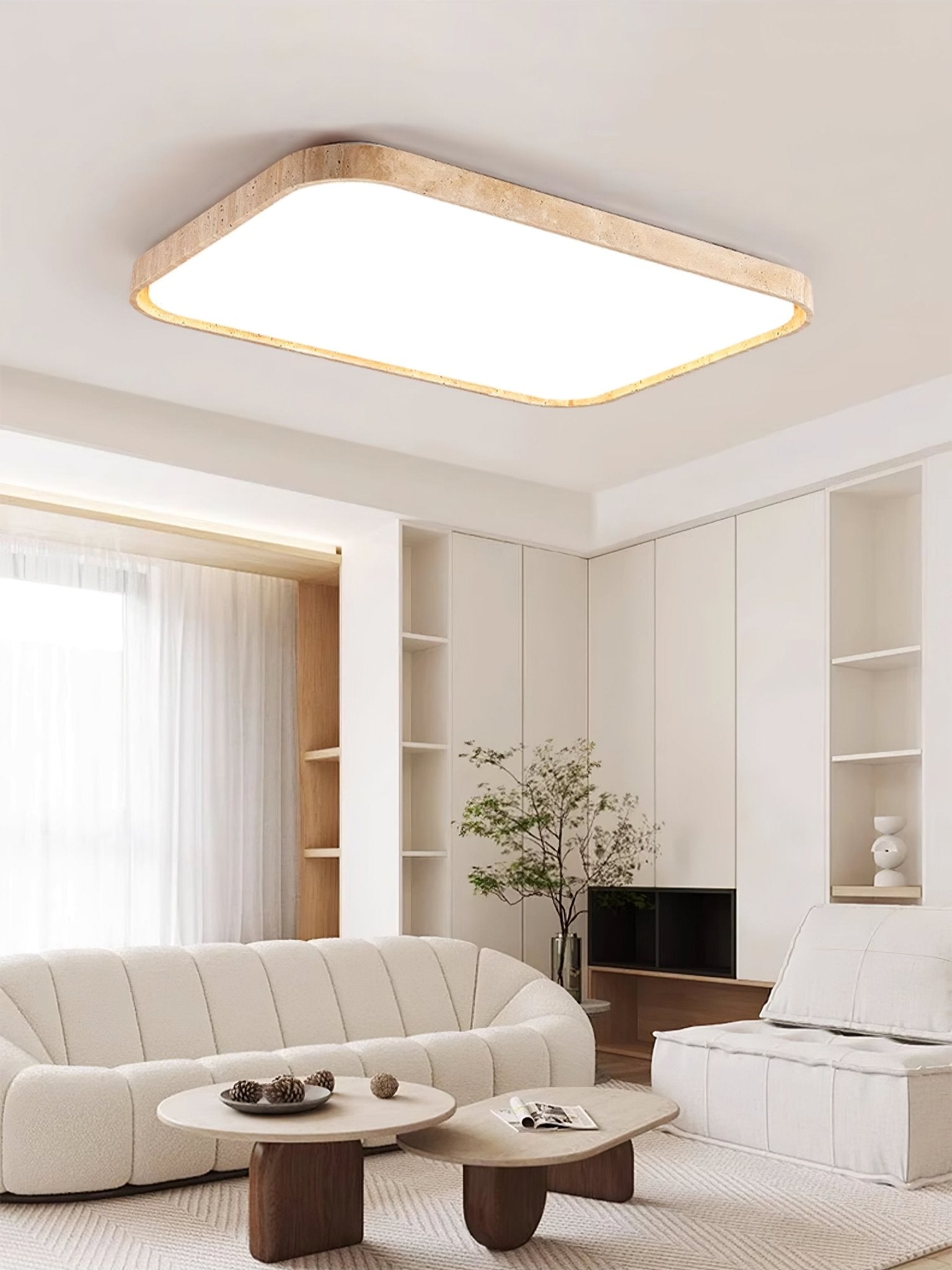 Lumo Modern Travertine Ceiling Light