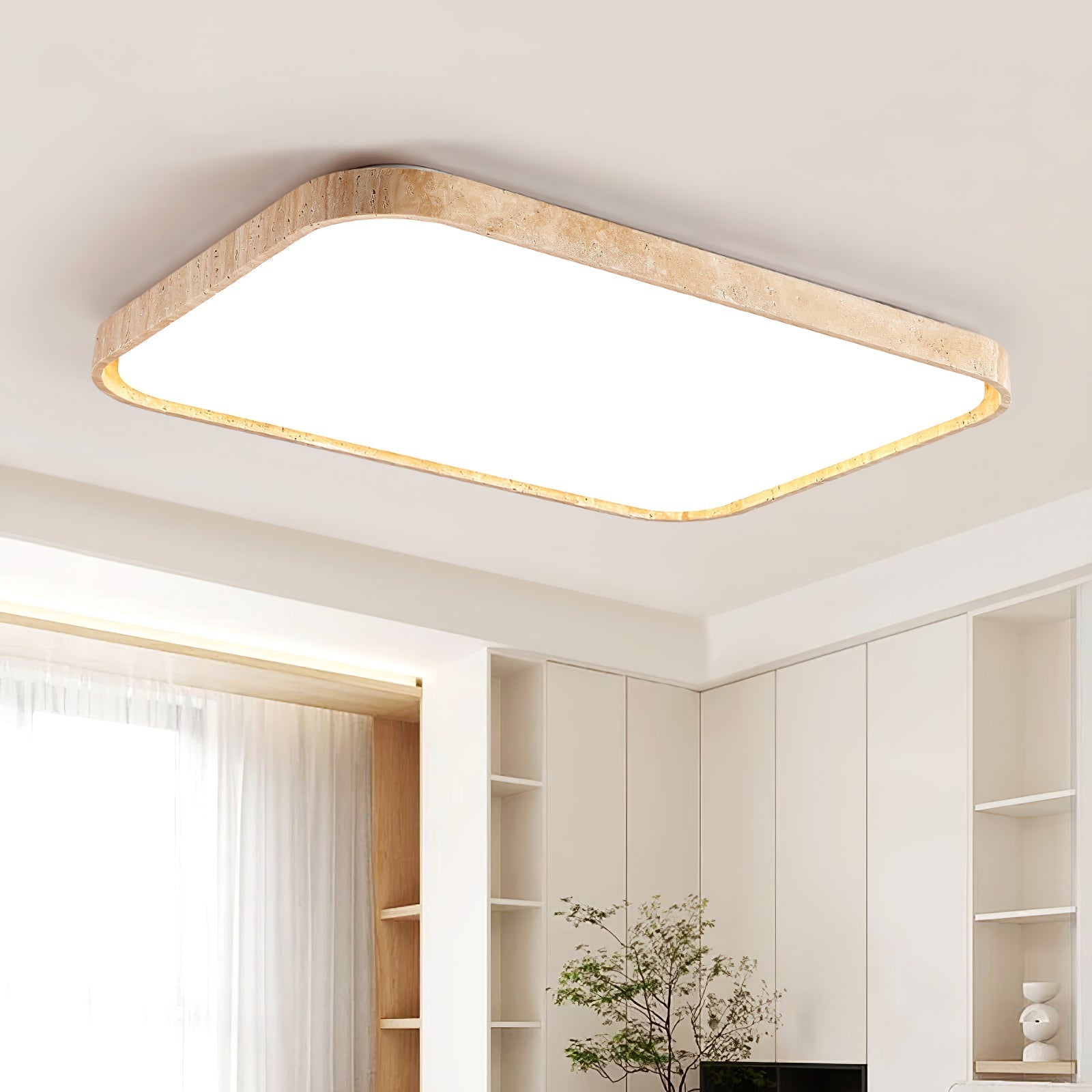 Lumo Modern Travertine Ceiling Light