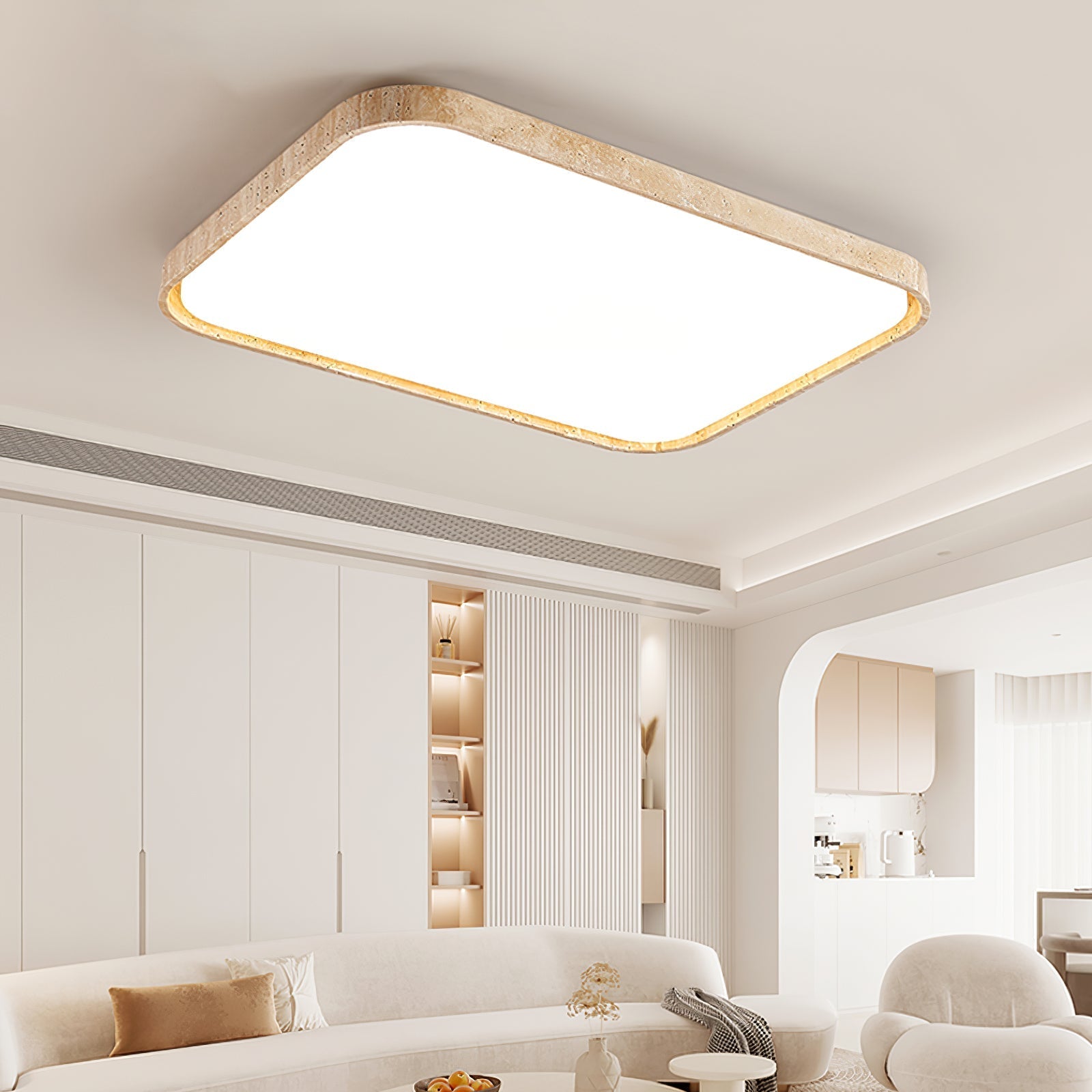 Lumo Modern Travertine Ceiling Light