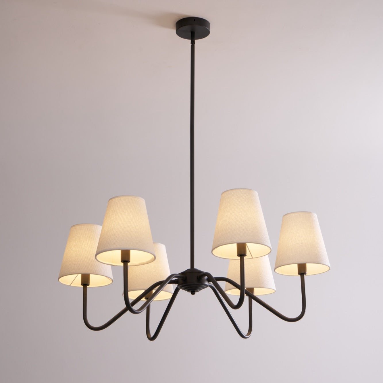 Aurvarira Lumos Classic Black Fabric Chandelier - Letslighting