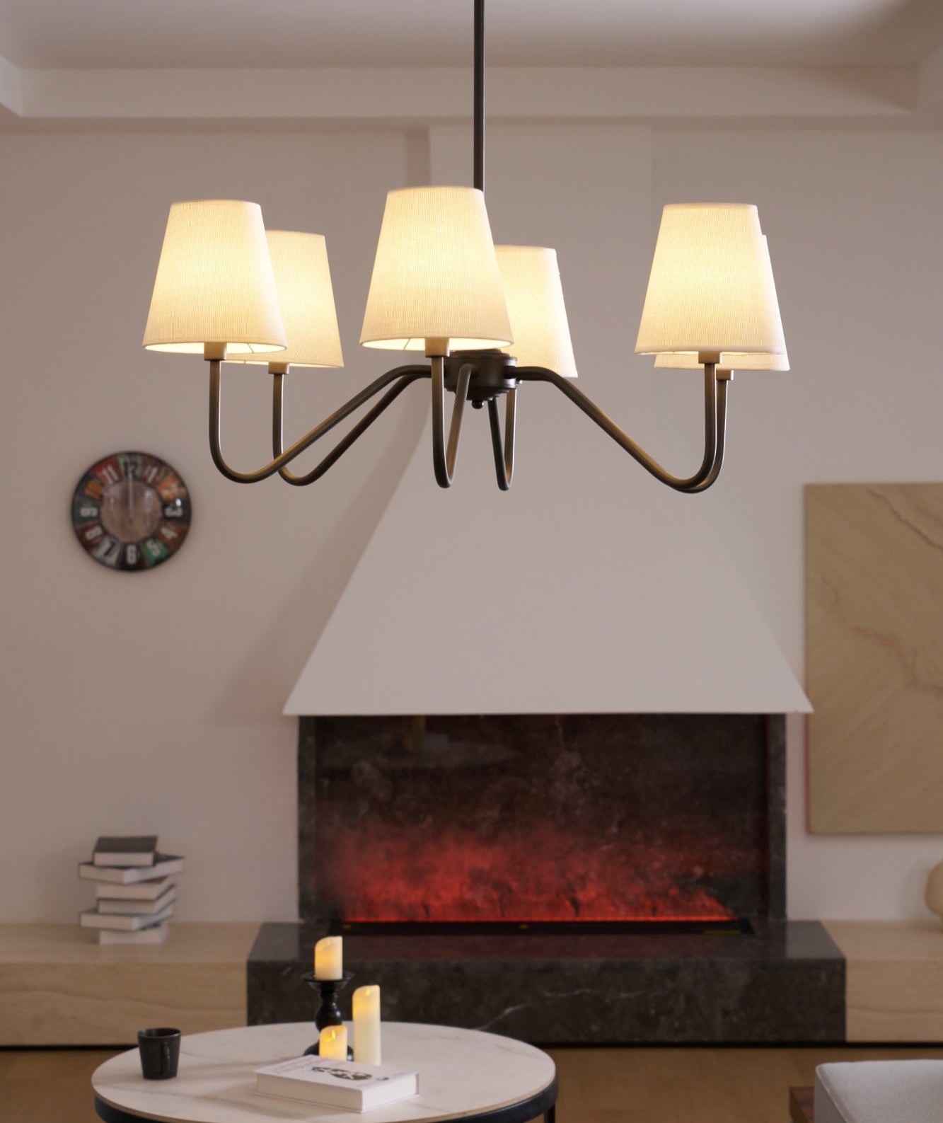 Aurvarira Lumos Classic Black Fabric Chandelier - Letslighting