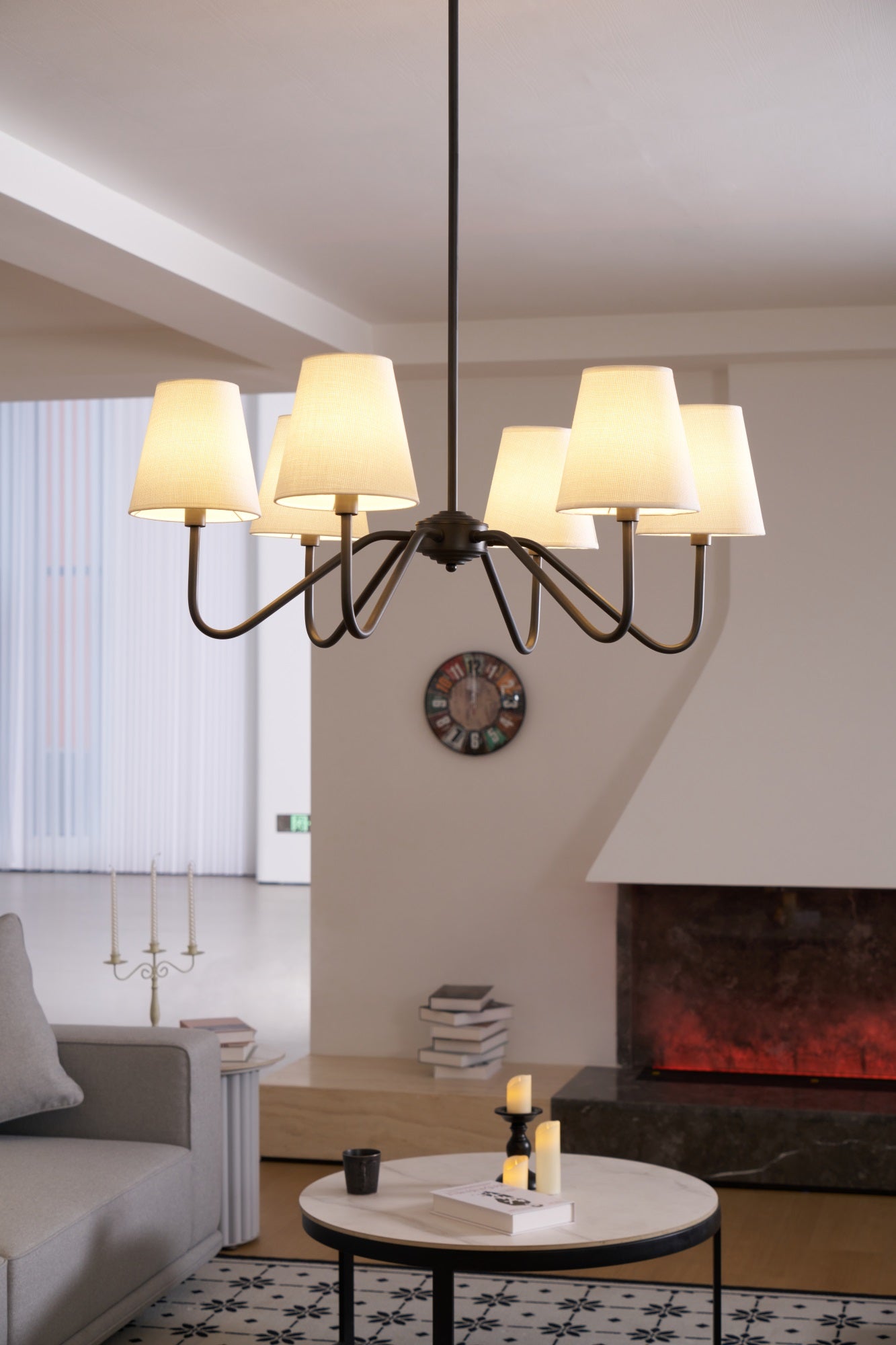 Aurvarira Lumos Classic Black Fabric Chandelier - Letslighting