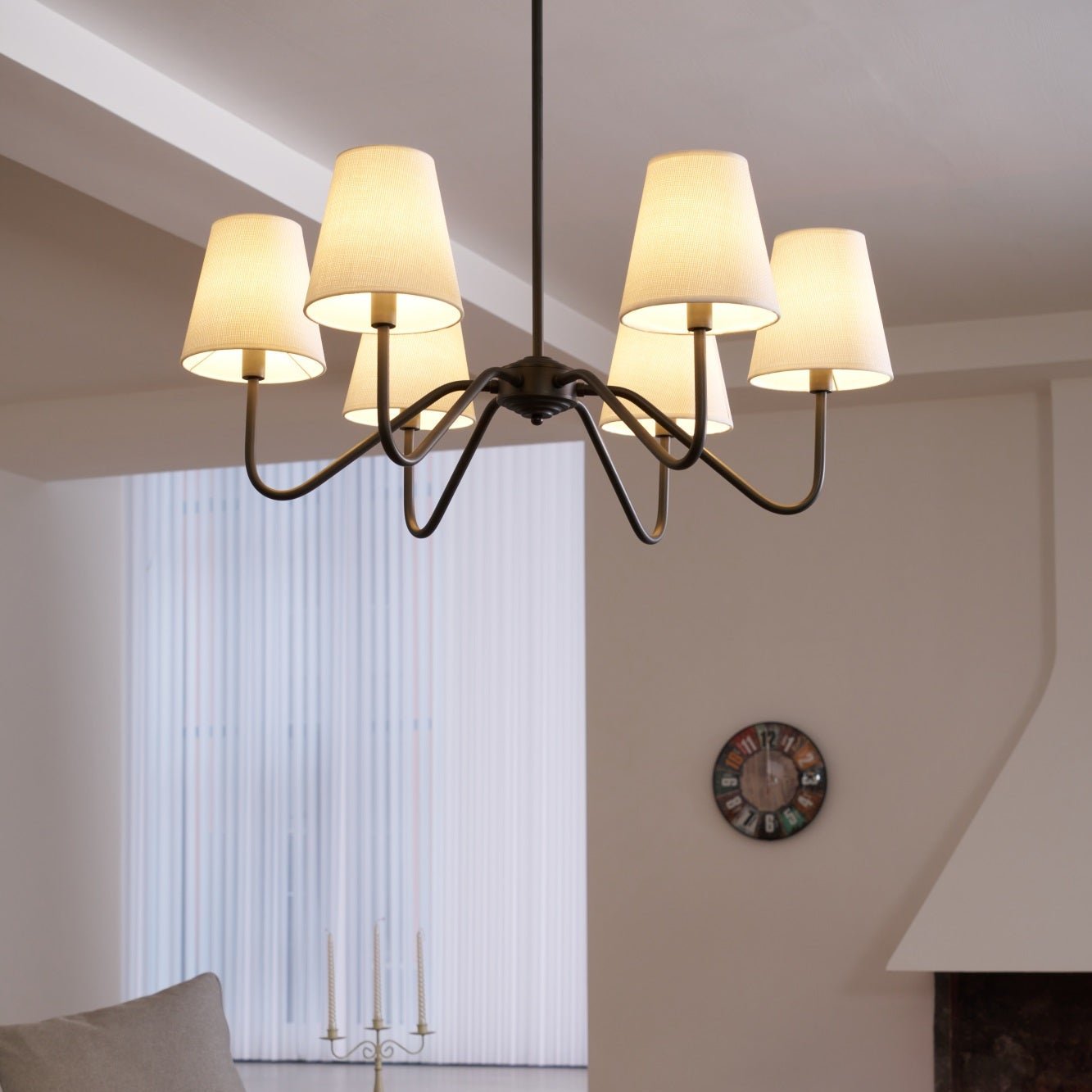 Aurvarira Lumos Classic Black Fabric Chandelier - Letslighting