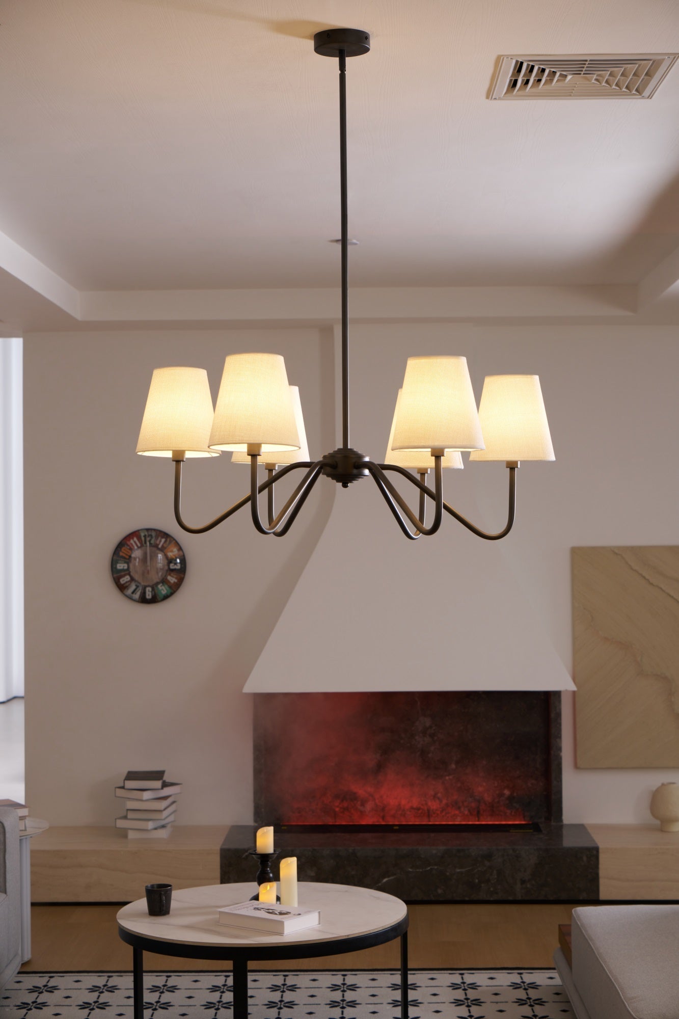 Aurvarira Lumos Classic Black Fabric Chandelier - Letslighting