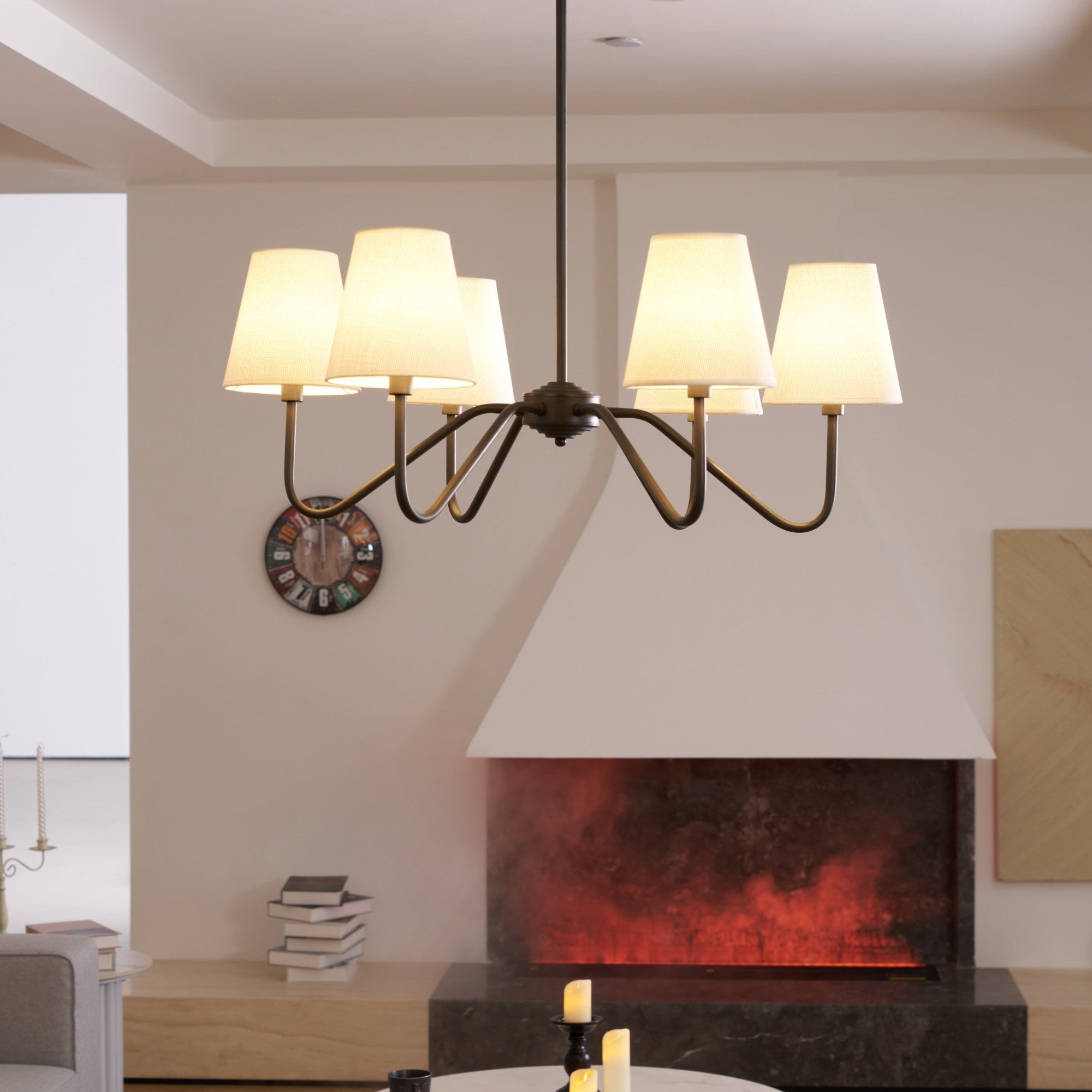 Aurvarira Lumos Classic Black Fabric Chandelier - Letslighting
