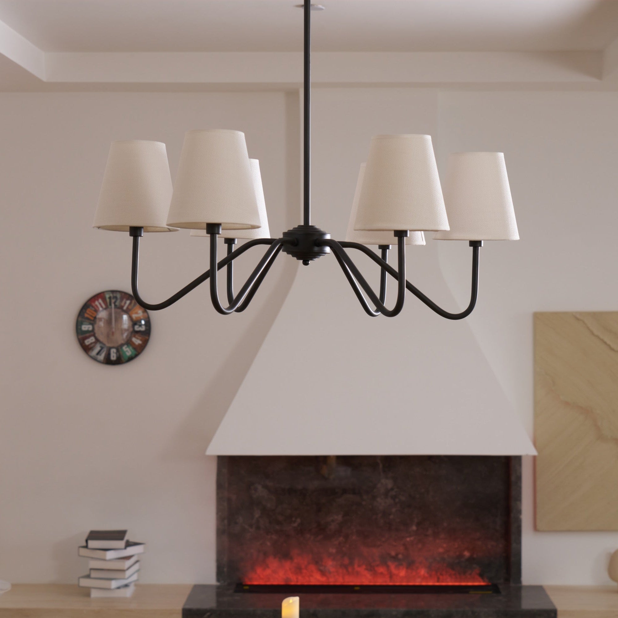 Aurvarira Lumos Classic Black Fabric Chandelier - Letslighting