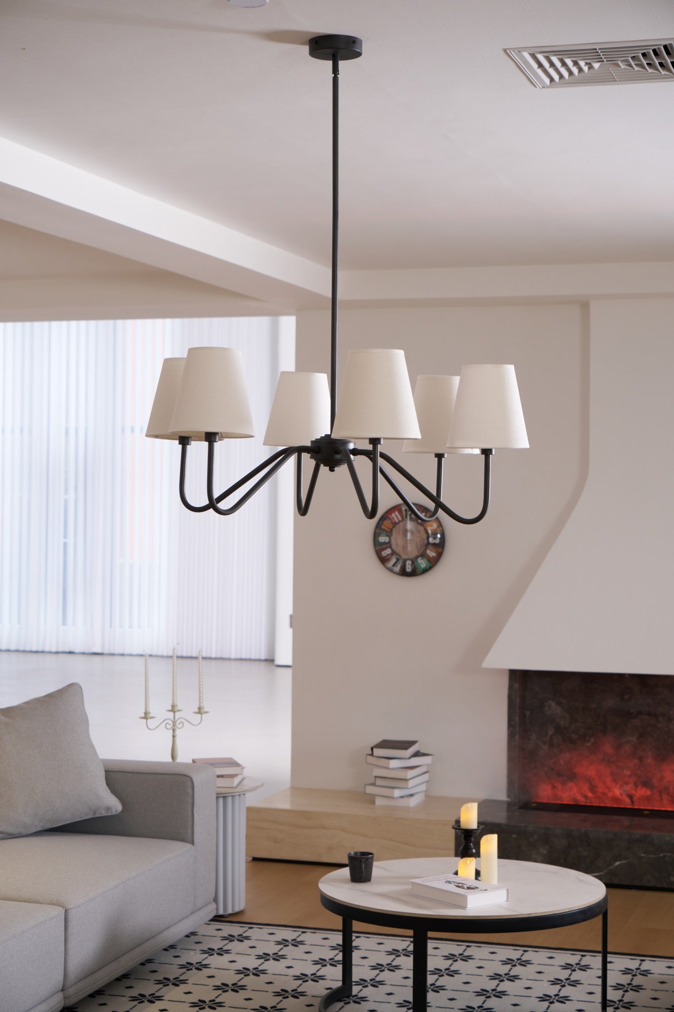 Aurvarira Lumos Classic Black Fabric Chandelier - Letslighting