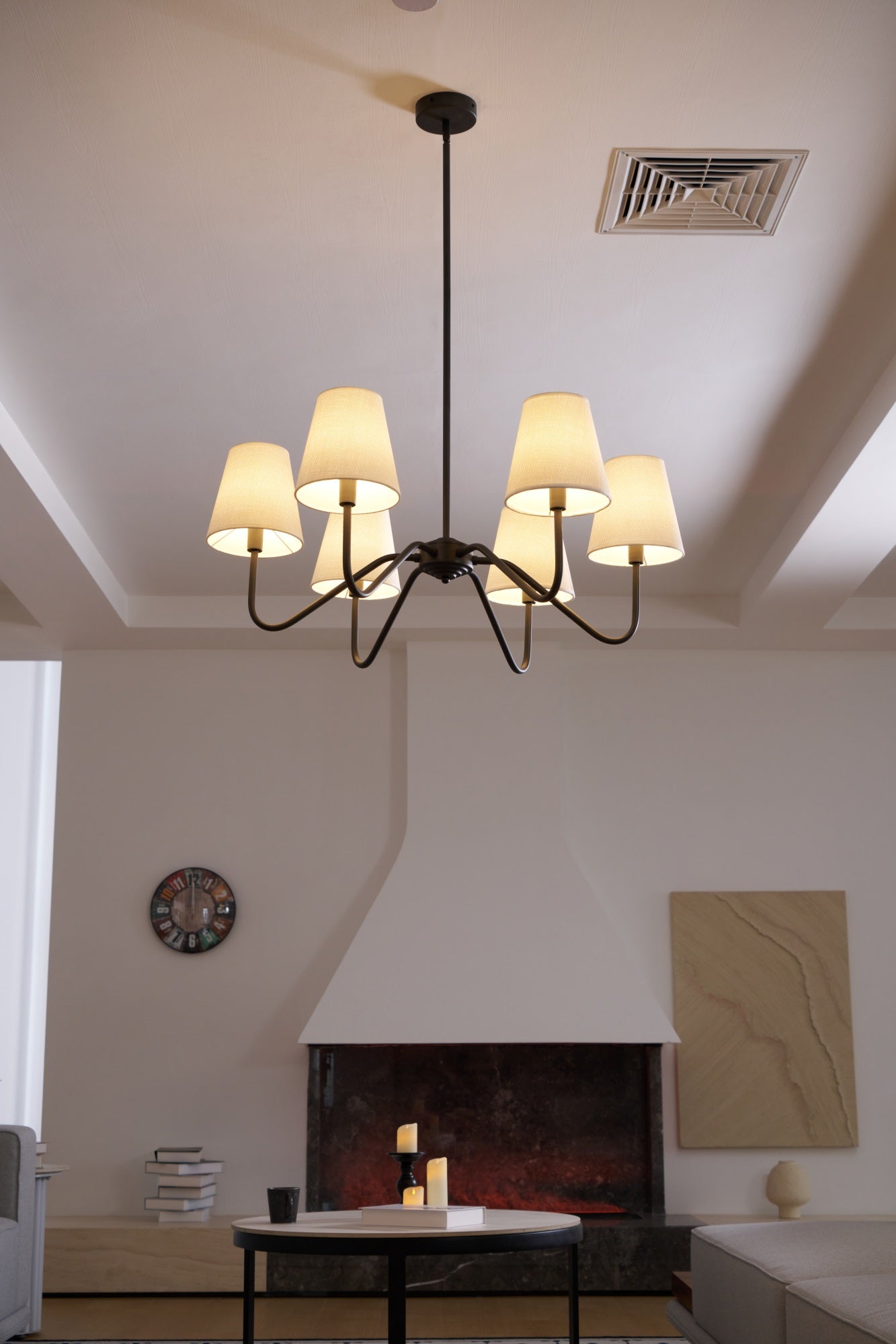 Aurvarira Lumos Classic Black Fabric Chandelier - Letslighting