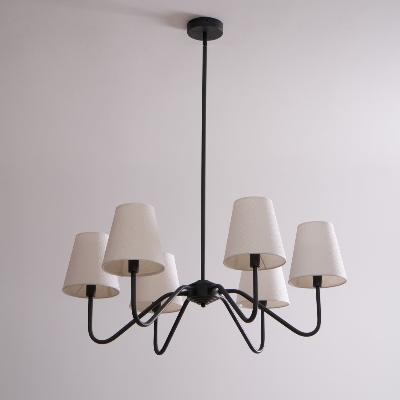 Aurvarira Lumos Classic Black Fabric Chandelier - Letslighting