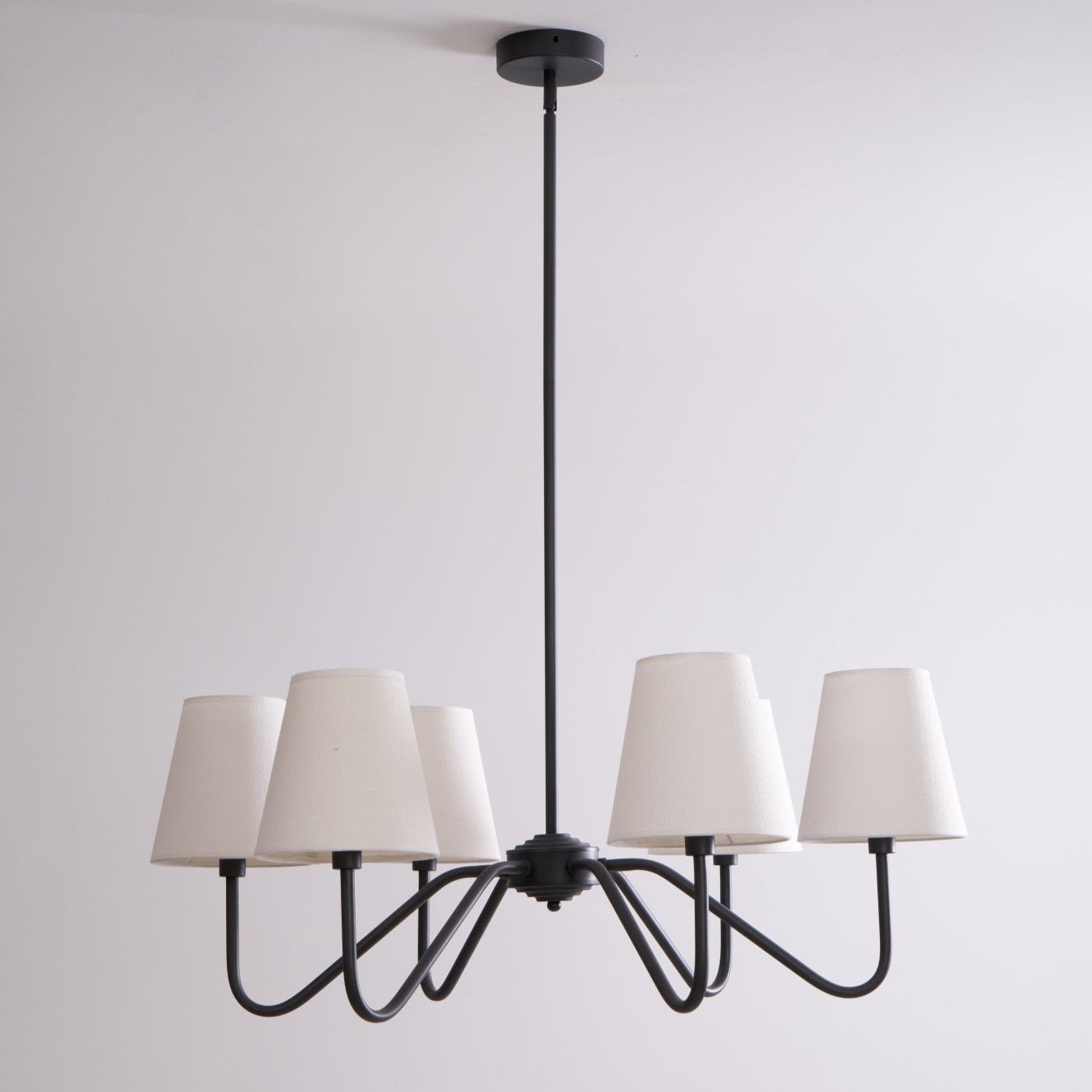 Aurvarira Lumos Classic Black Fabric Chandelier - Letslighting