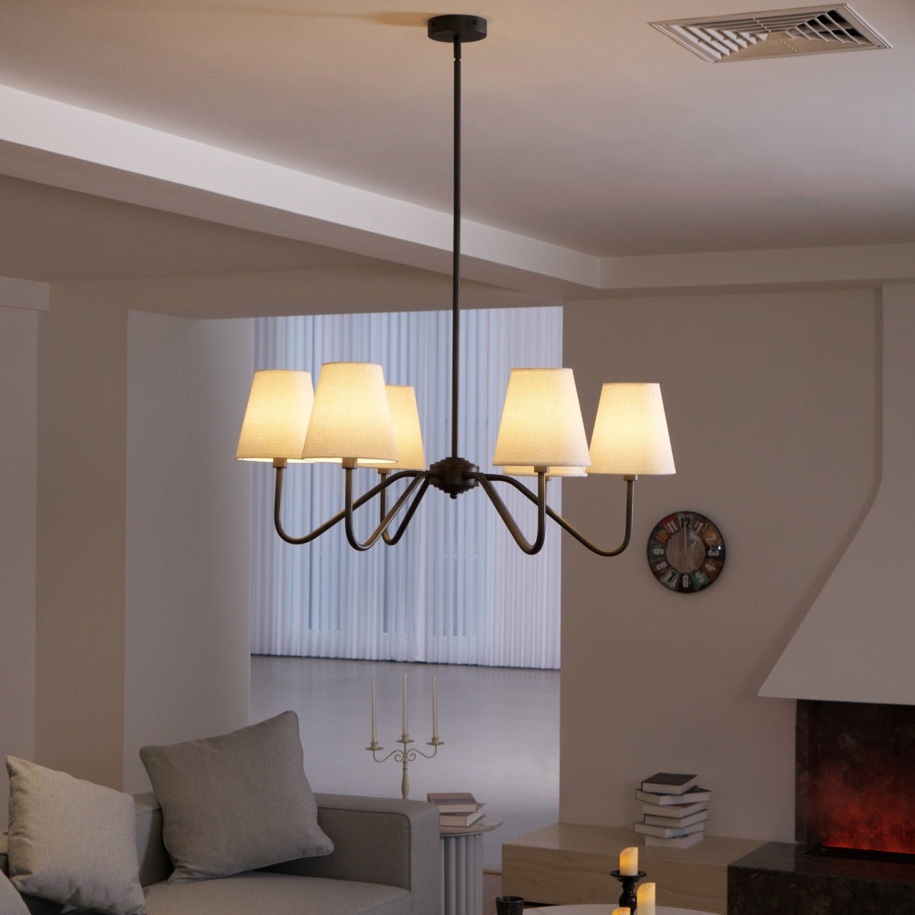 Aurvarira Lumos Classic Black Fabric Chandelier - Letslighting