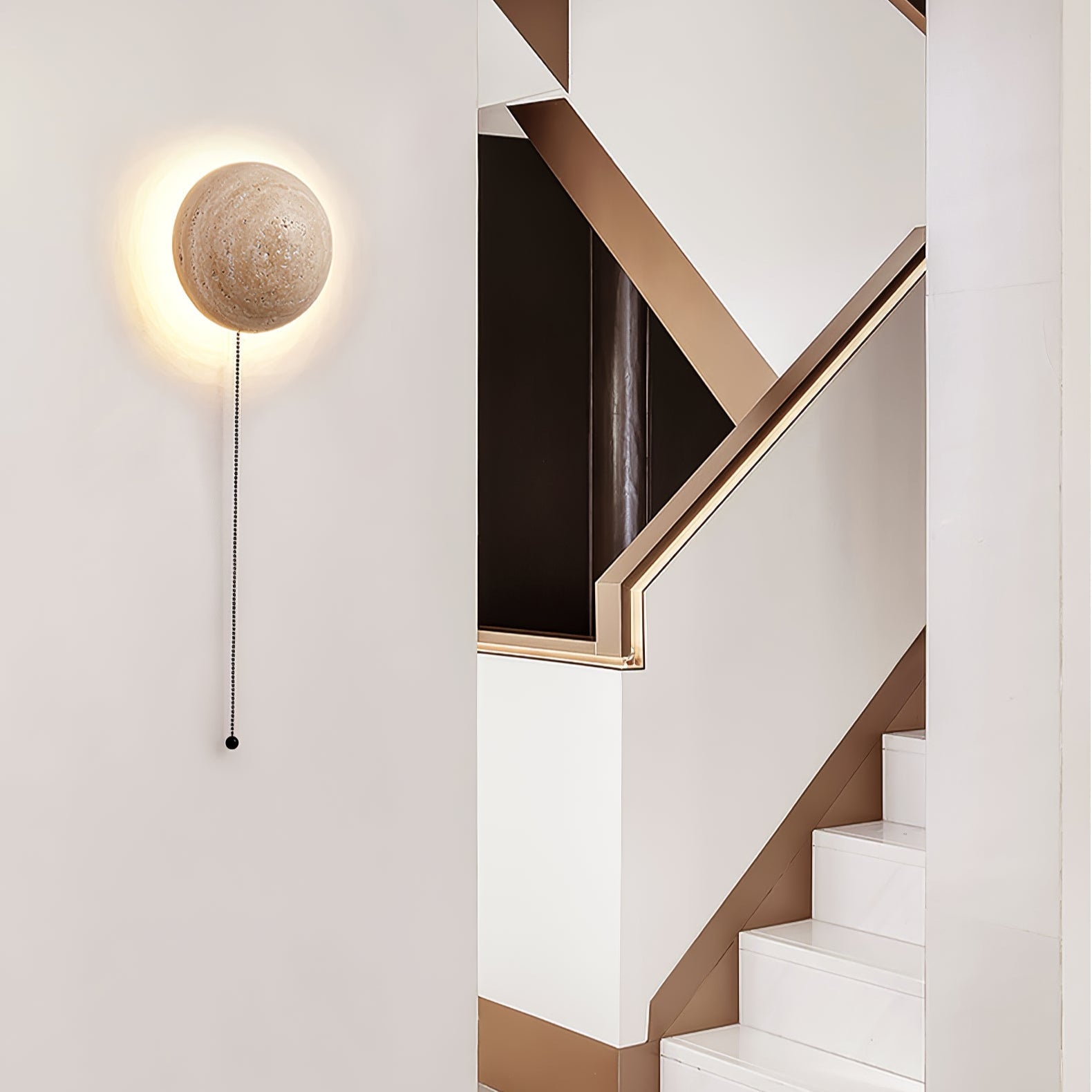 Nyvarion Minimalist Travertine Wall Light - Letslighting