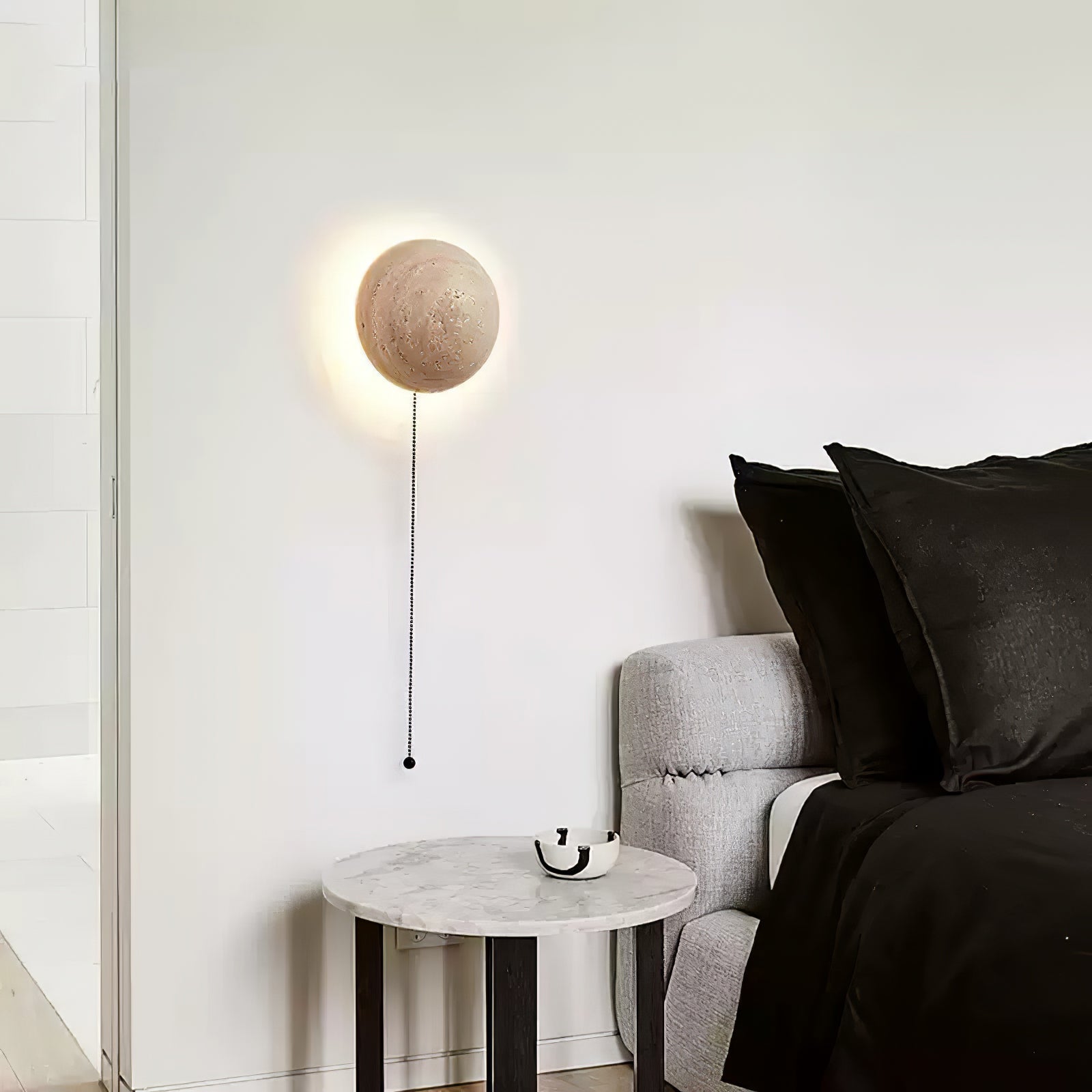 Nyvarion Minimalist Travertine Wall Light - Letslighting