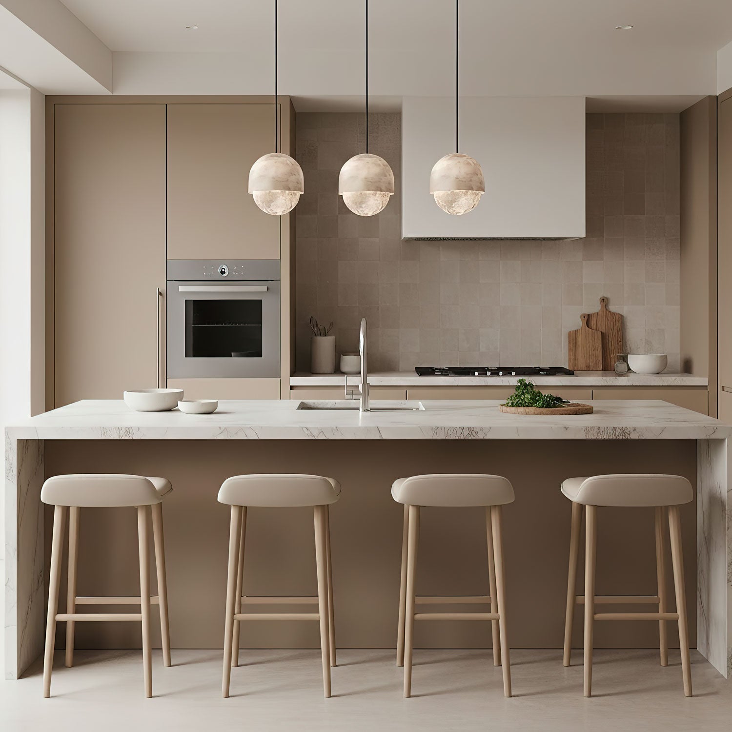 Lunar Modern Alabaster Pendant Light