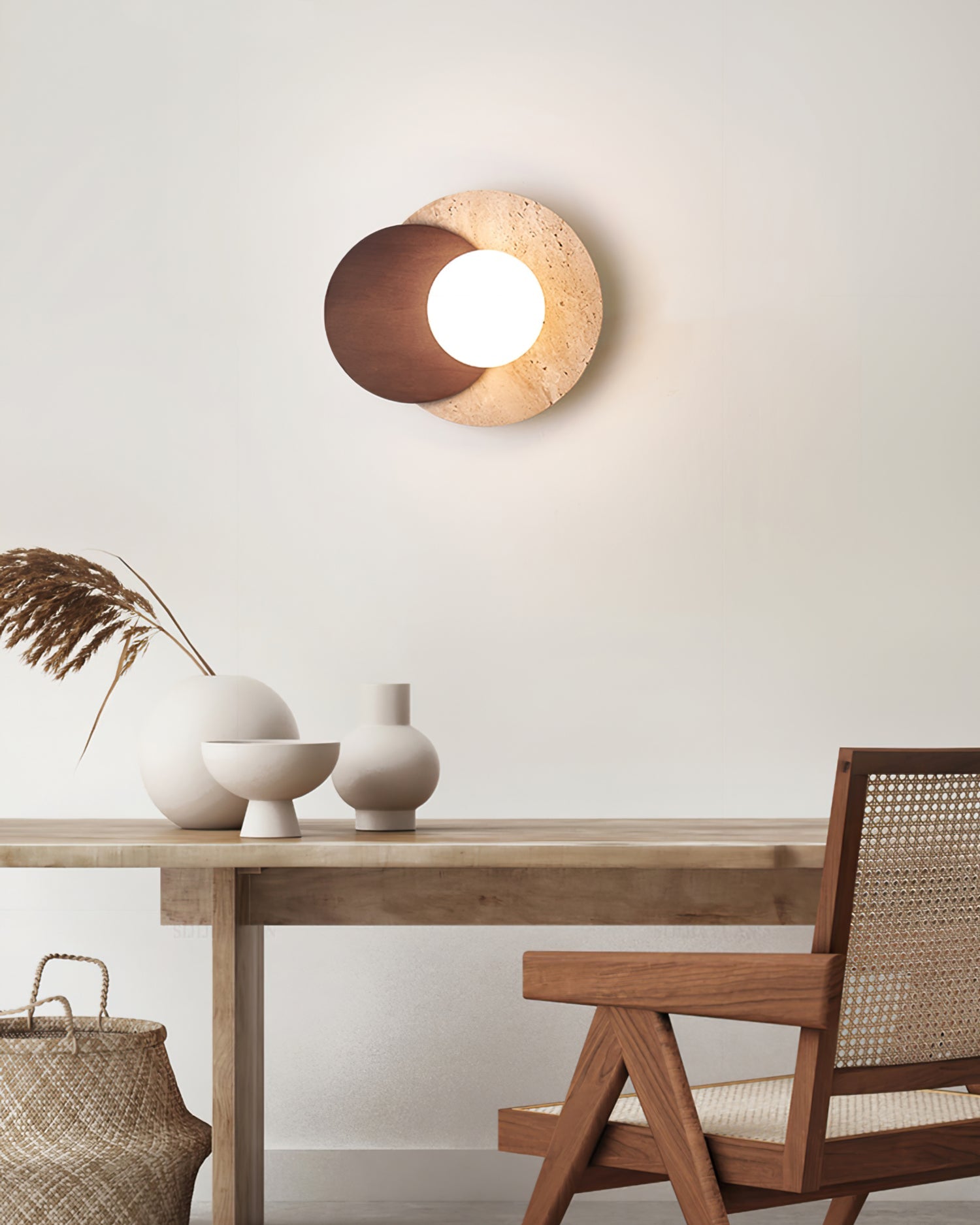 Eclipse Wall Lamp Overlapping Travertine - Letslighting