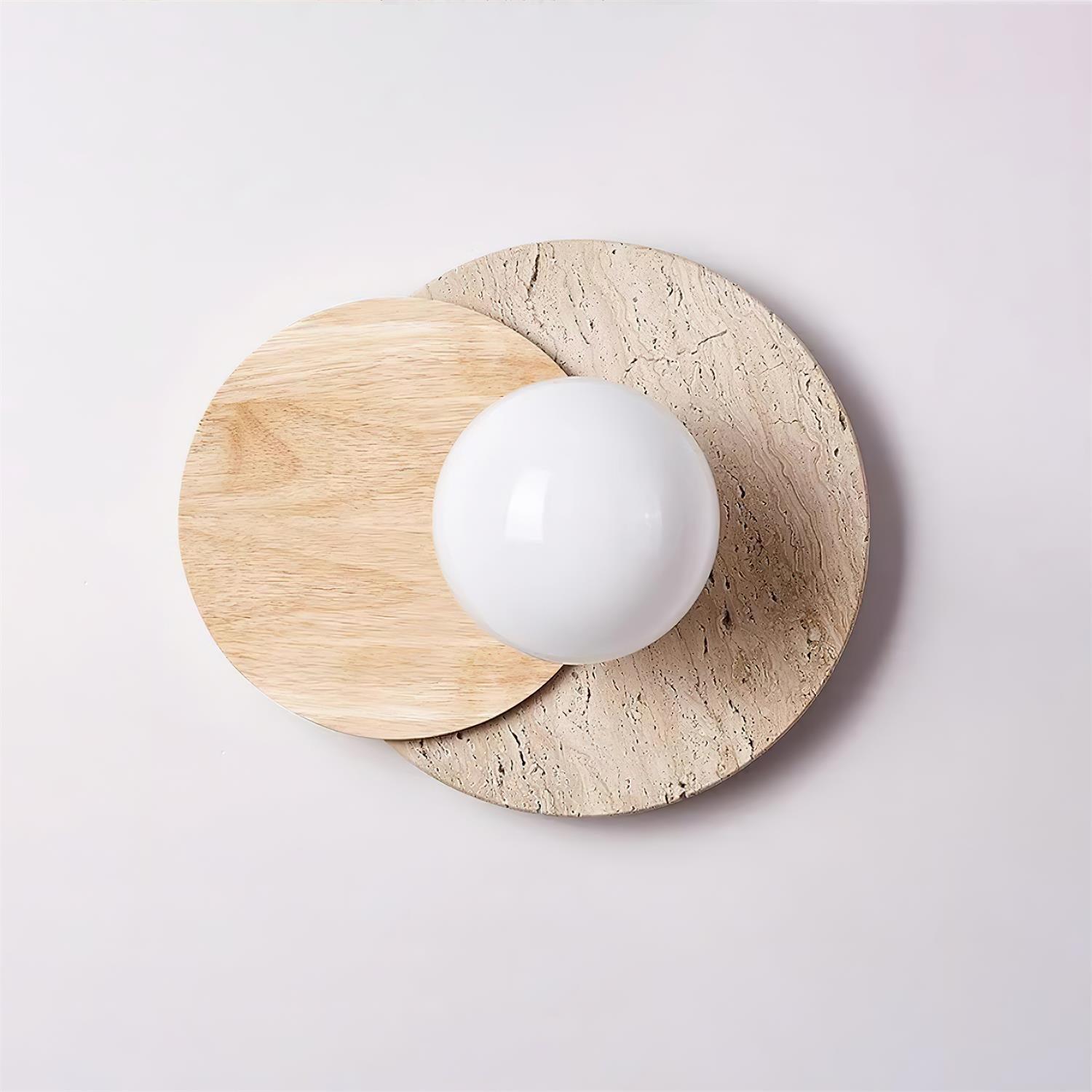 Zelirir Dual-Disc Travertine Wall Light - Letslighting