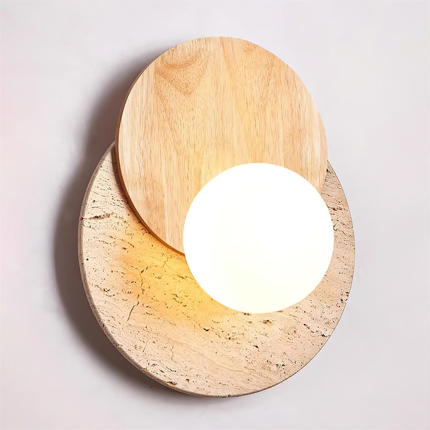 Zelirir Dual-Disc Travertine Wall Light - Letslighting