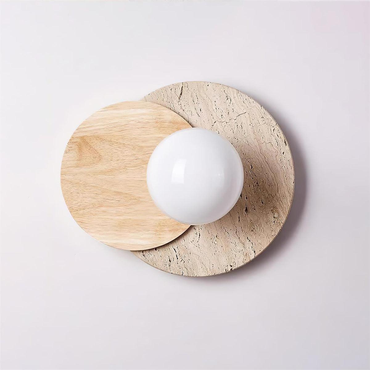 Zelirir Dual-Disc Travertine Wall Light - Letslighting