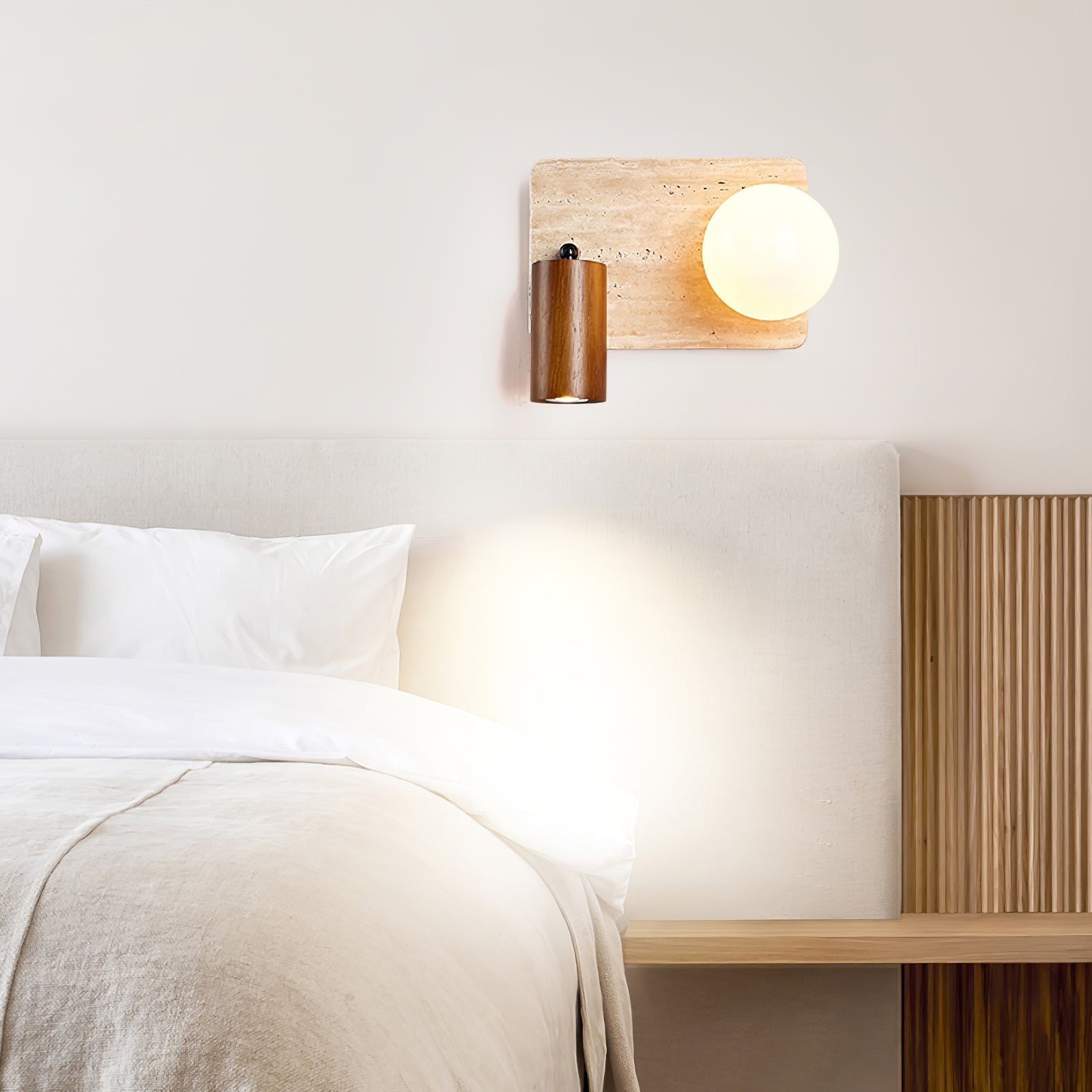 Armara Travertine Disc Wall Light