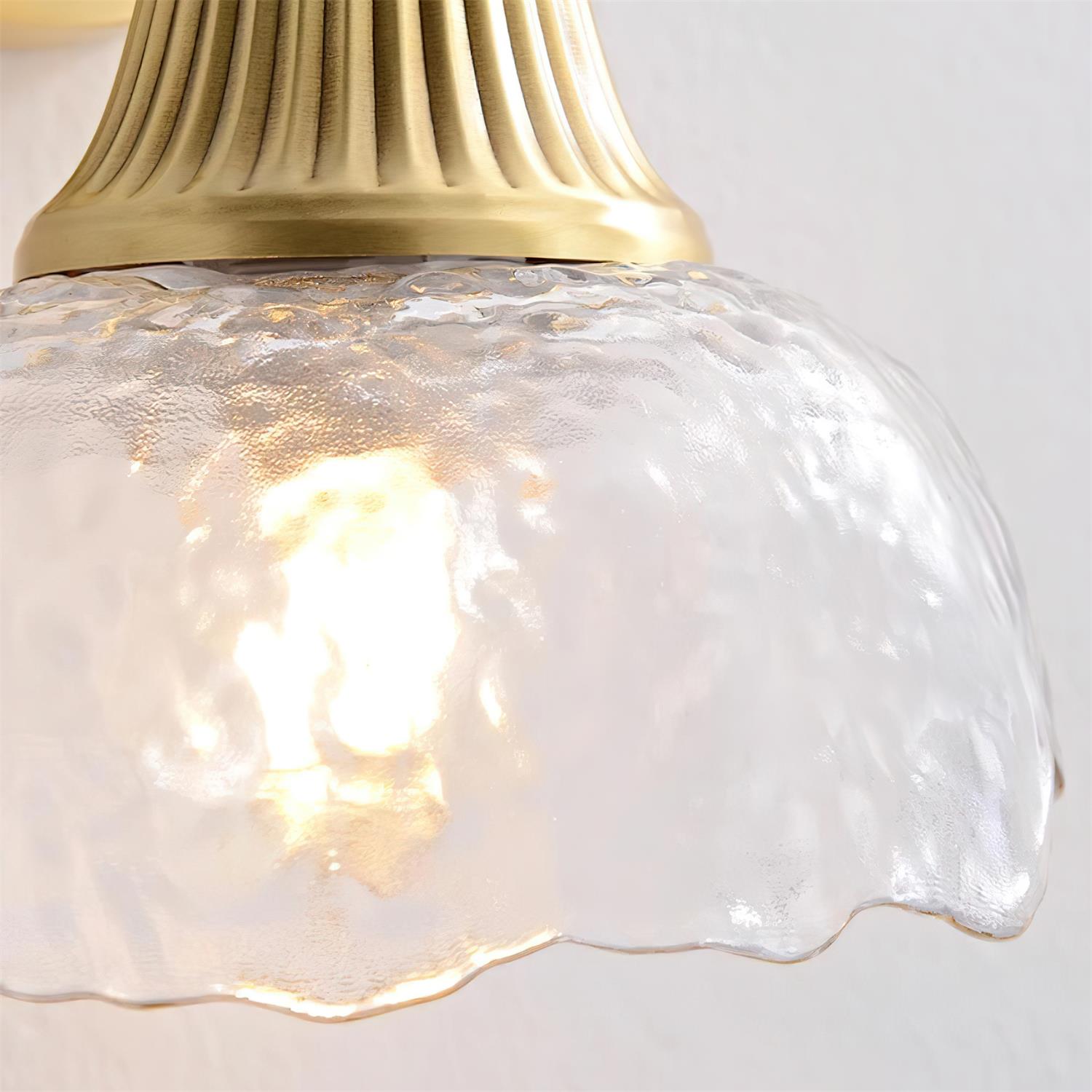 Lunara Wall Lamp with Hammered Glass Shade - Letslighting