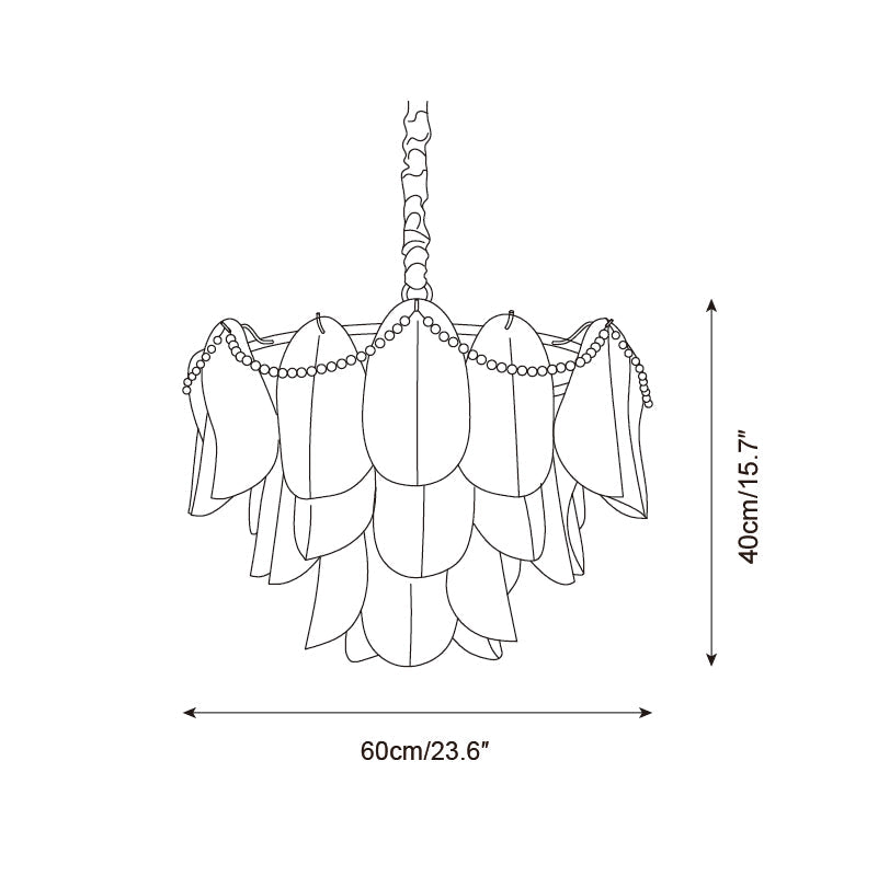 Lunaria Glass Petal Chandelier with Pearl - Letslighting
