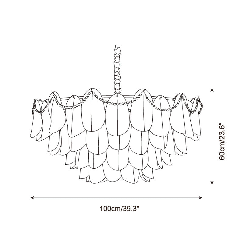 Lunaria Glass Petal Chandelier with Pearl - Letslighting
