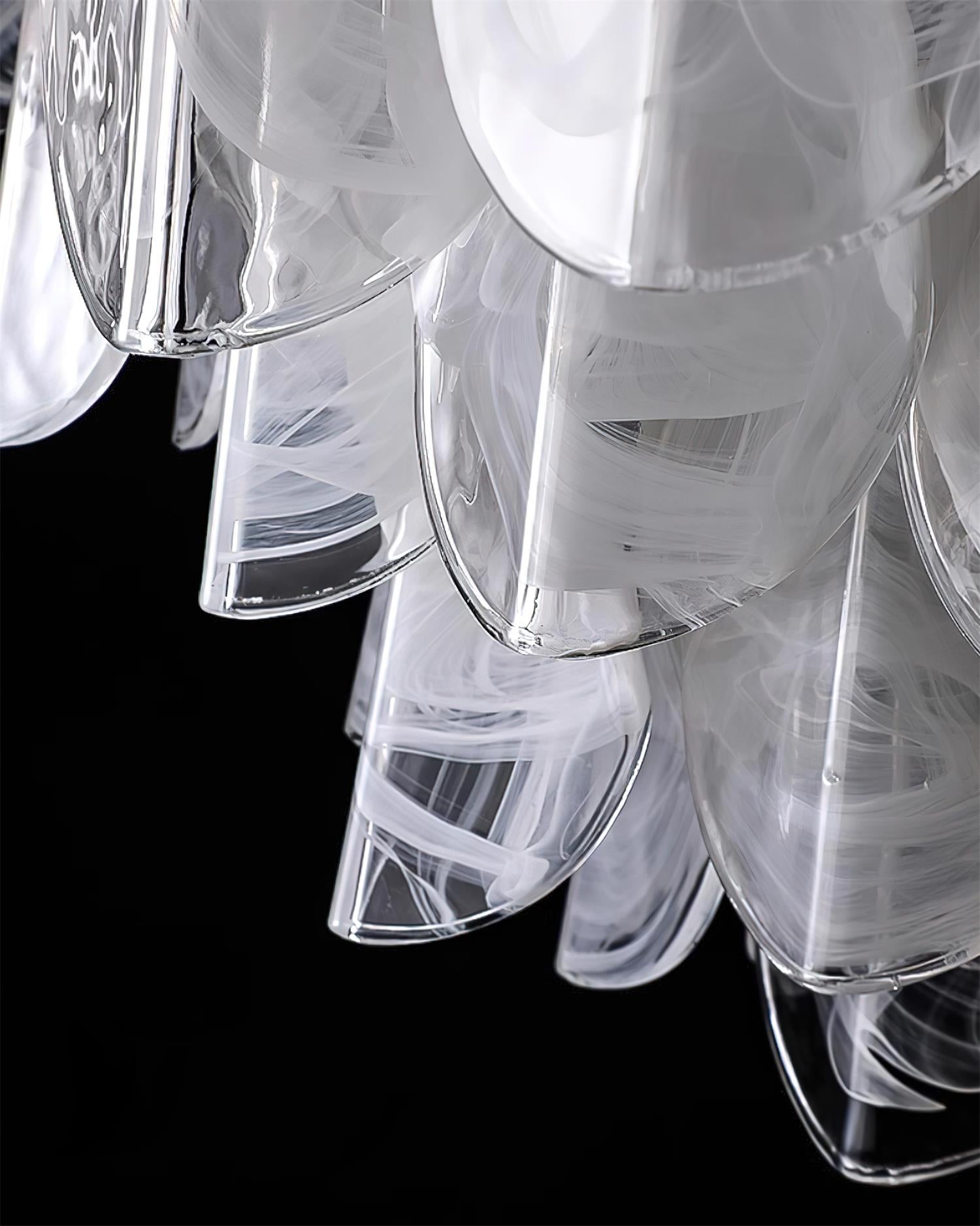 Lunaria Glass Petal Chandelier with Pearl - Letslighting