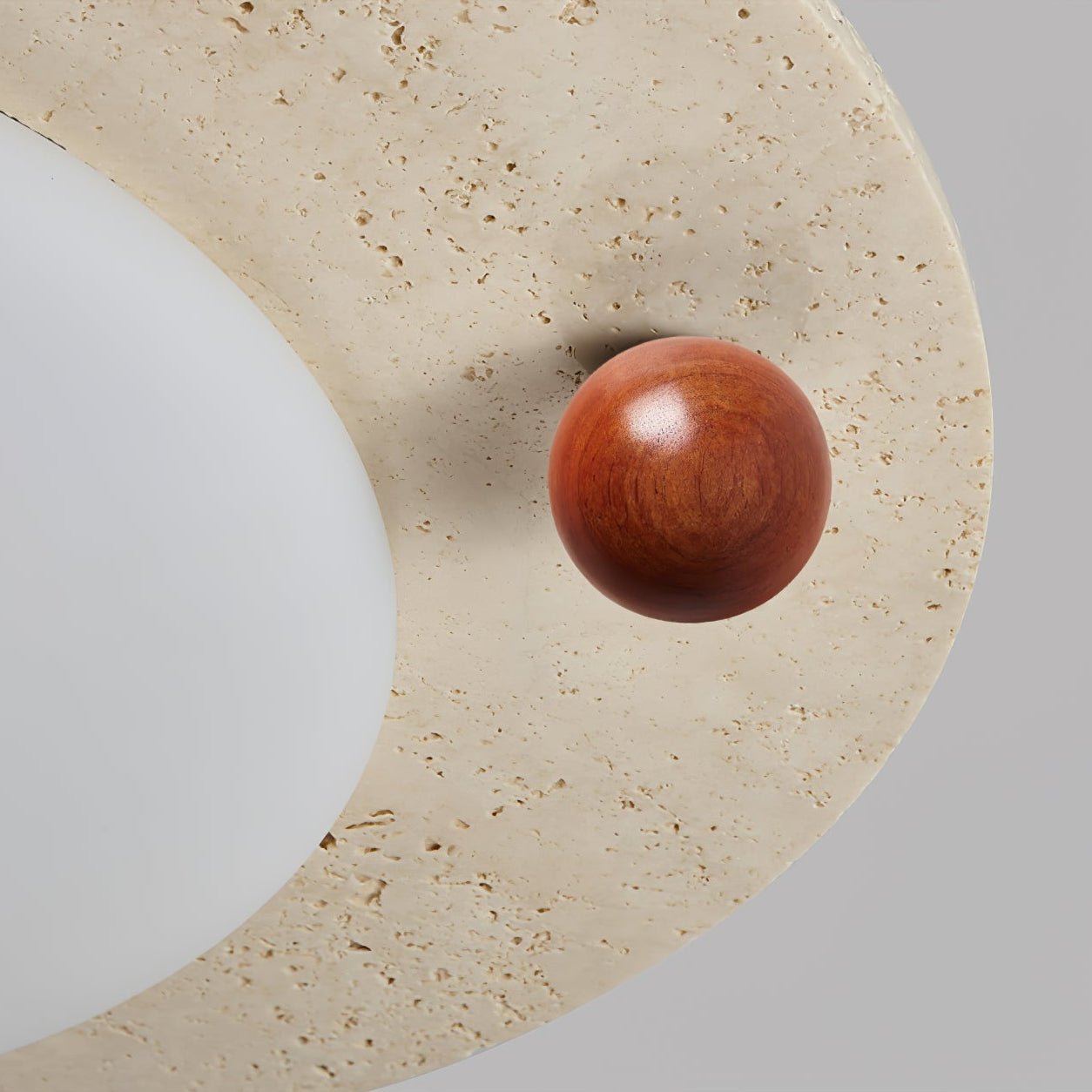 Circular Travertine  Ceiling Light