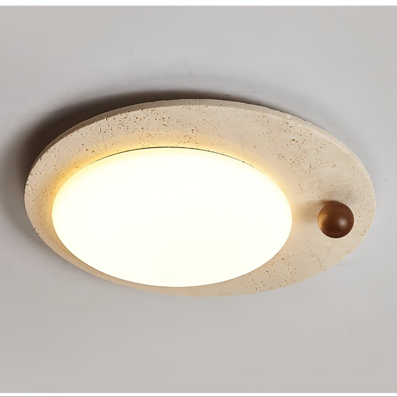 Circular Travertine  Ceiling Light