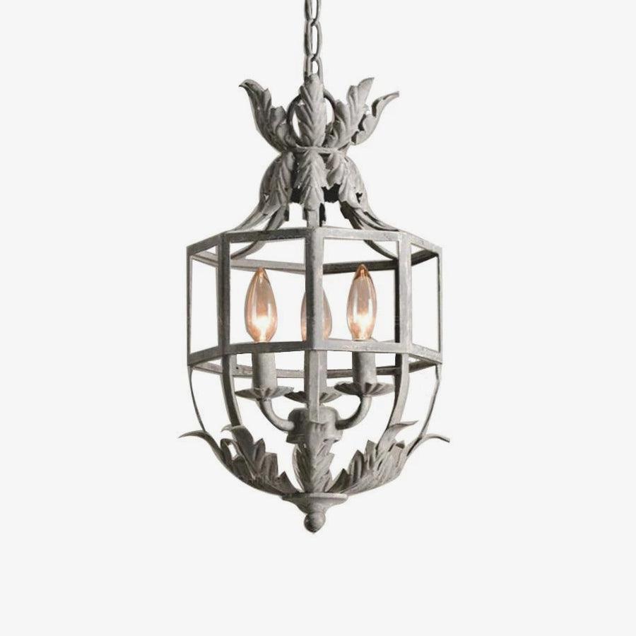 Lustra Chandelier Retro Cage Grey Candle - Letslighting