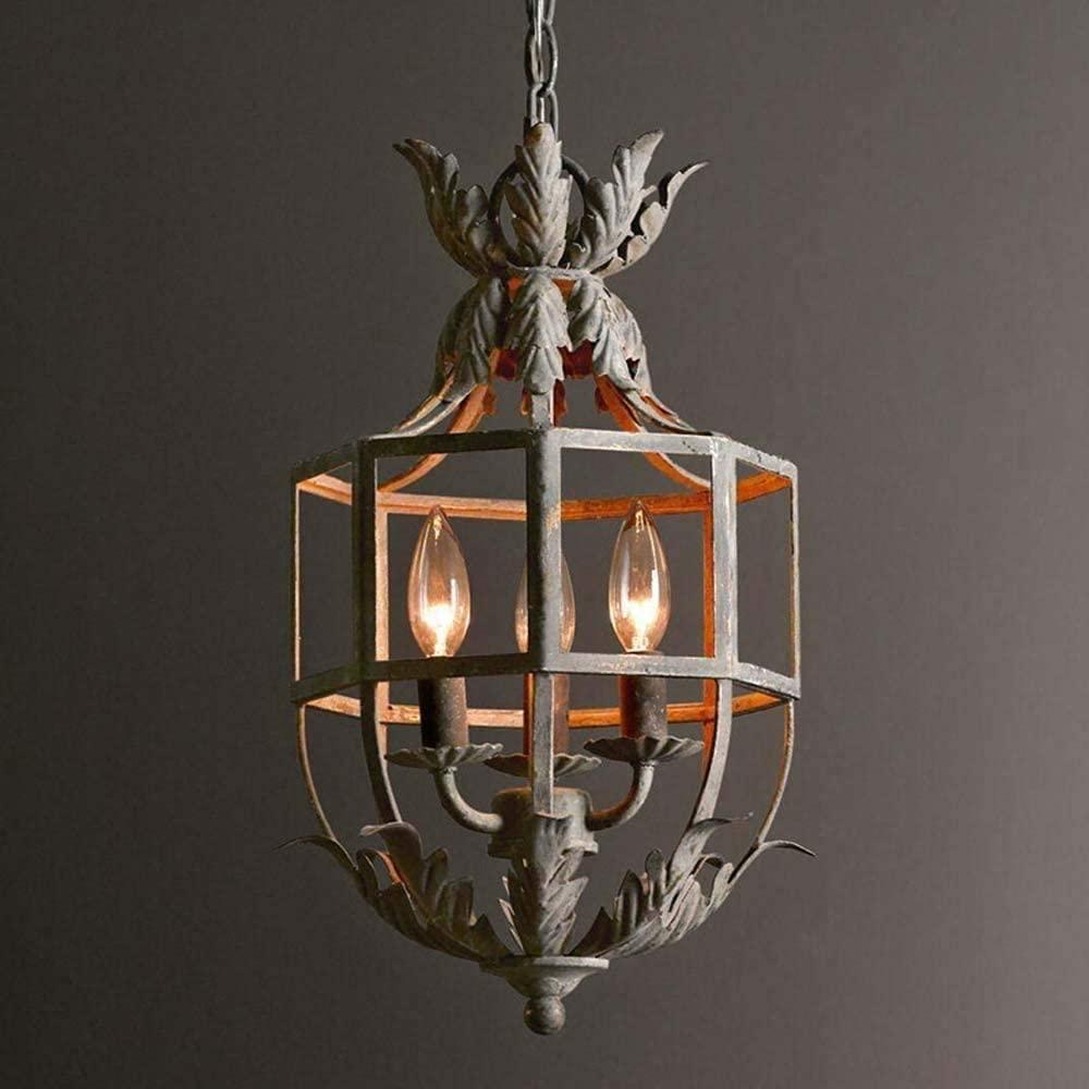 Lustra Chandelier Retro Cage Grey Candle - Letslighting