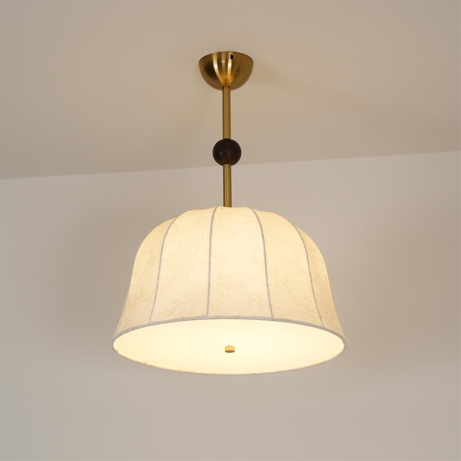Ceiling Light in Fabric, and Wood for Warm Interiors Elegant - Letslighting