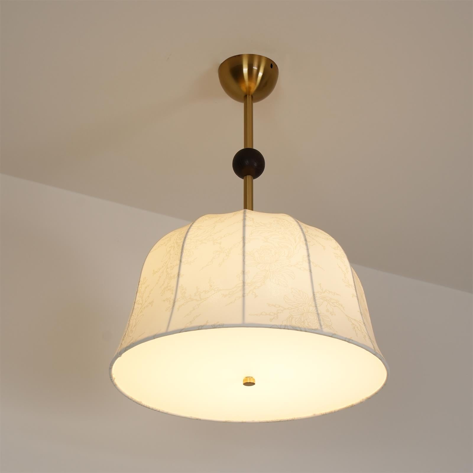 Ceiling Light in Fabric, and Wood for Warm Interiors Elegant - Letslighting