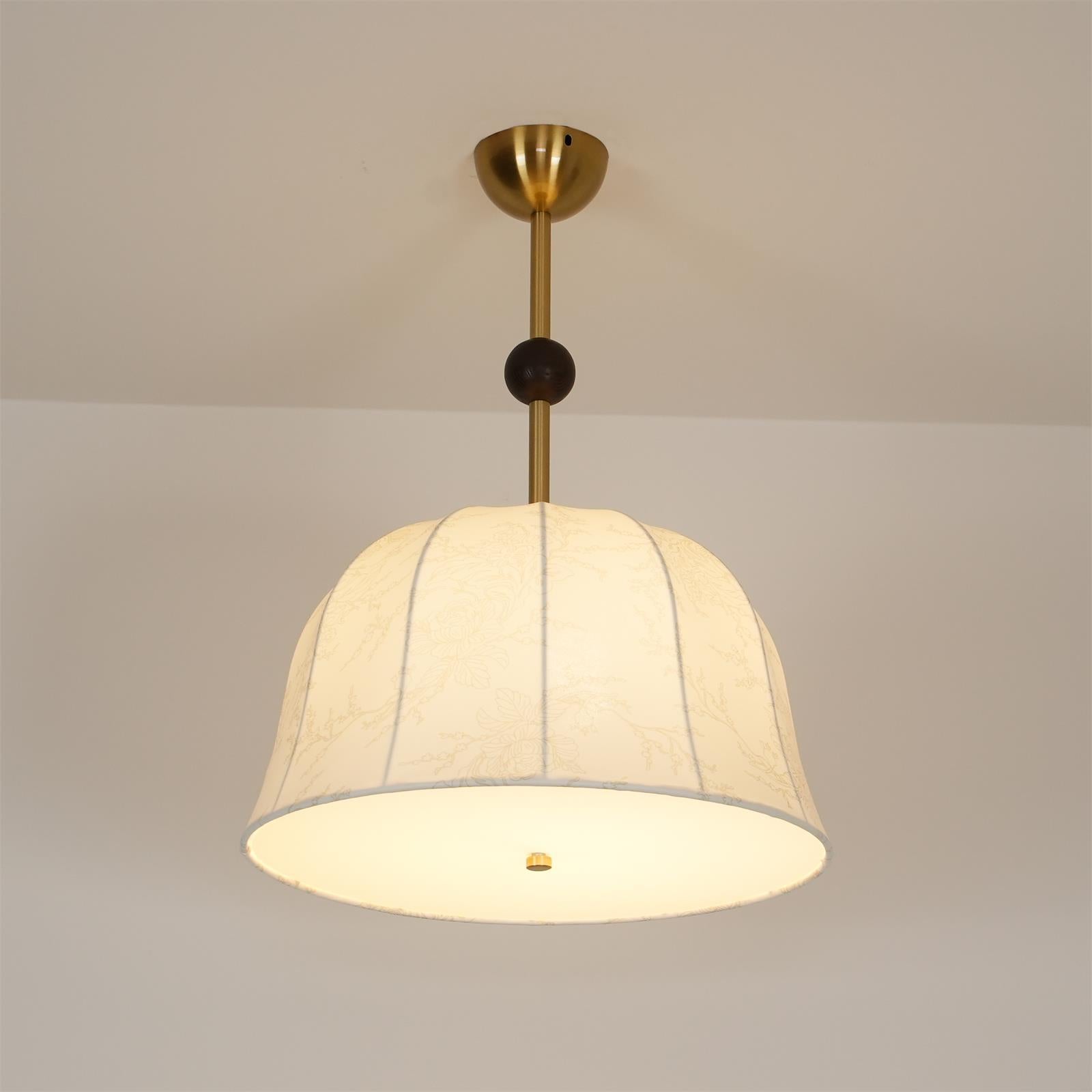 Ceiling Light in Fabric, and Wood for Warm Interiors Elegant - Letslighting