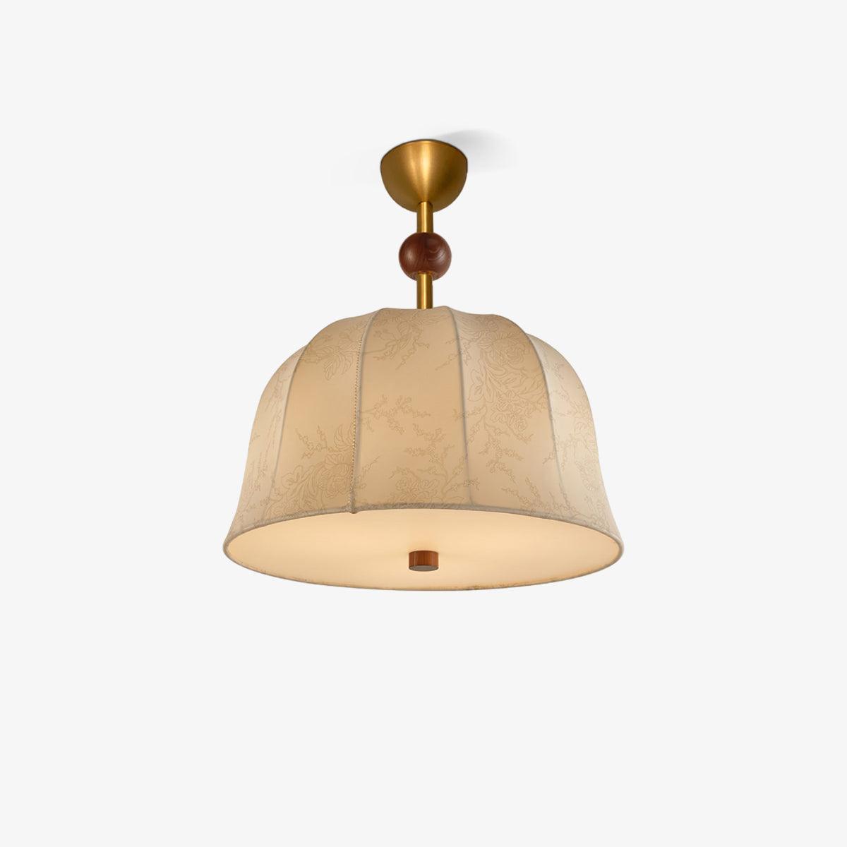 Ceiling Light in Fabric, and Wood for Warm Interiors Elegant - Letslighting
