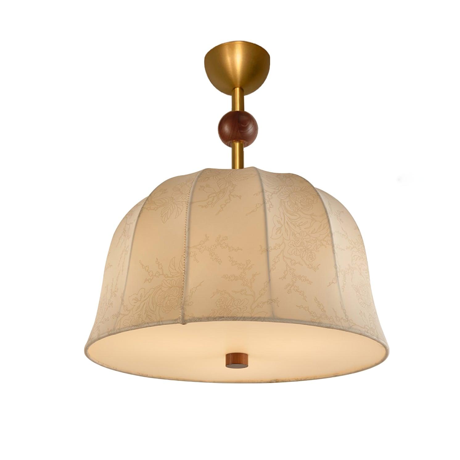 Ceiling Light in Fabric, and Wood for Warm Interiors Elegant - Letslighting