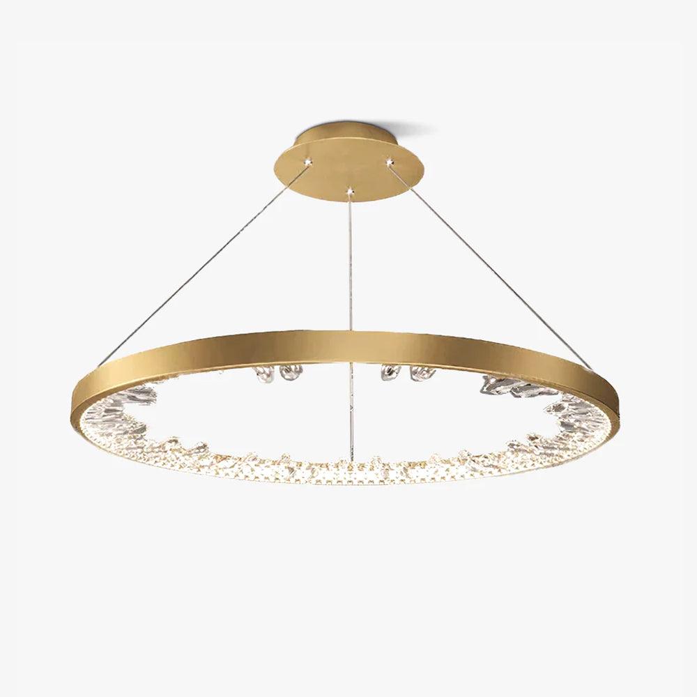 Lustra Chandelier Circle Crystal Gold Ring Elegant - Letslighting