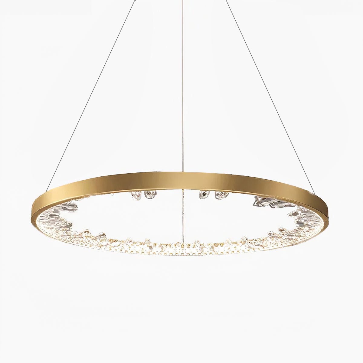 Lustra Chandelier Circle Crystal Gold Ring Elegant - Letslighting