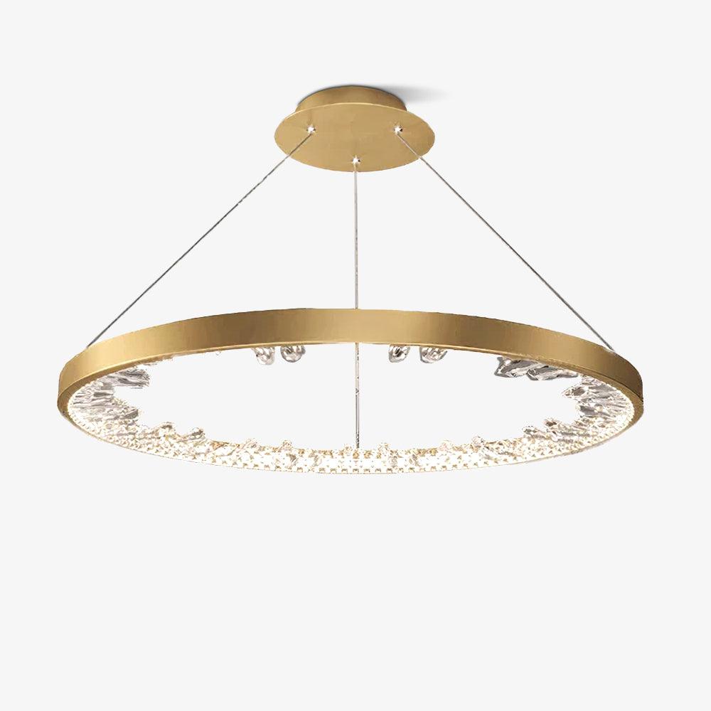 Lustra Chandelier Circle Crystal Gold Ring Elegant - Letslighting