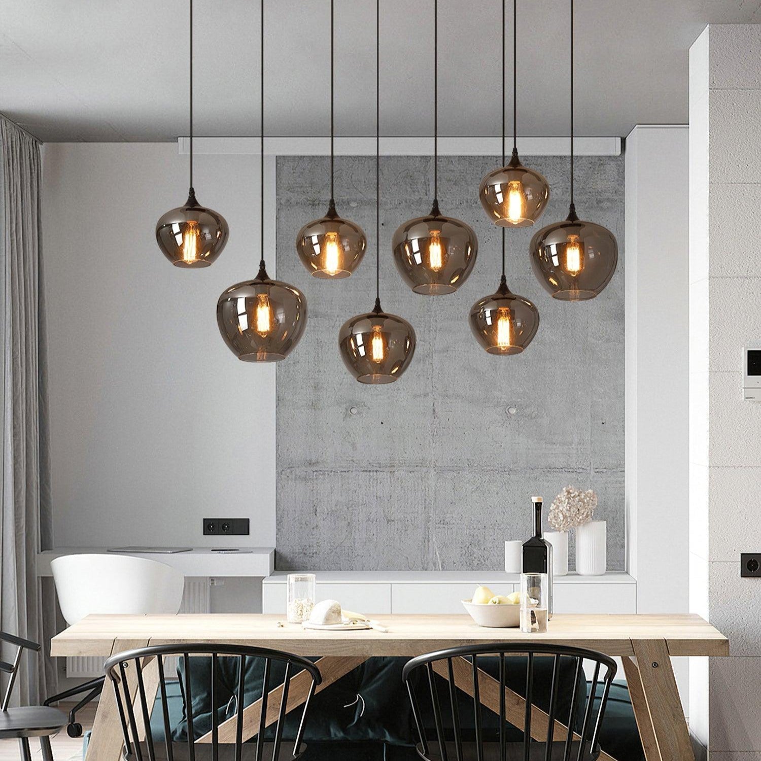 Valentina Minimalist Bottle Glass Pendant Light Smoke Gray - Letslighting