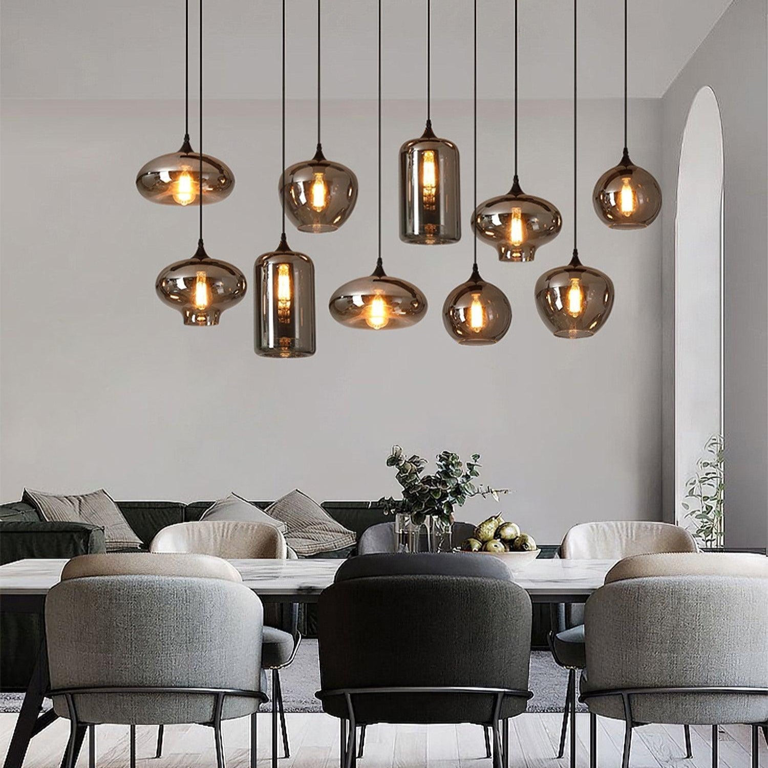 Valentina Minimalist Bottle Glass Pendant Light Smoke Gray - Letslighting