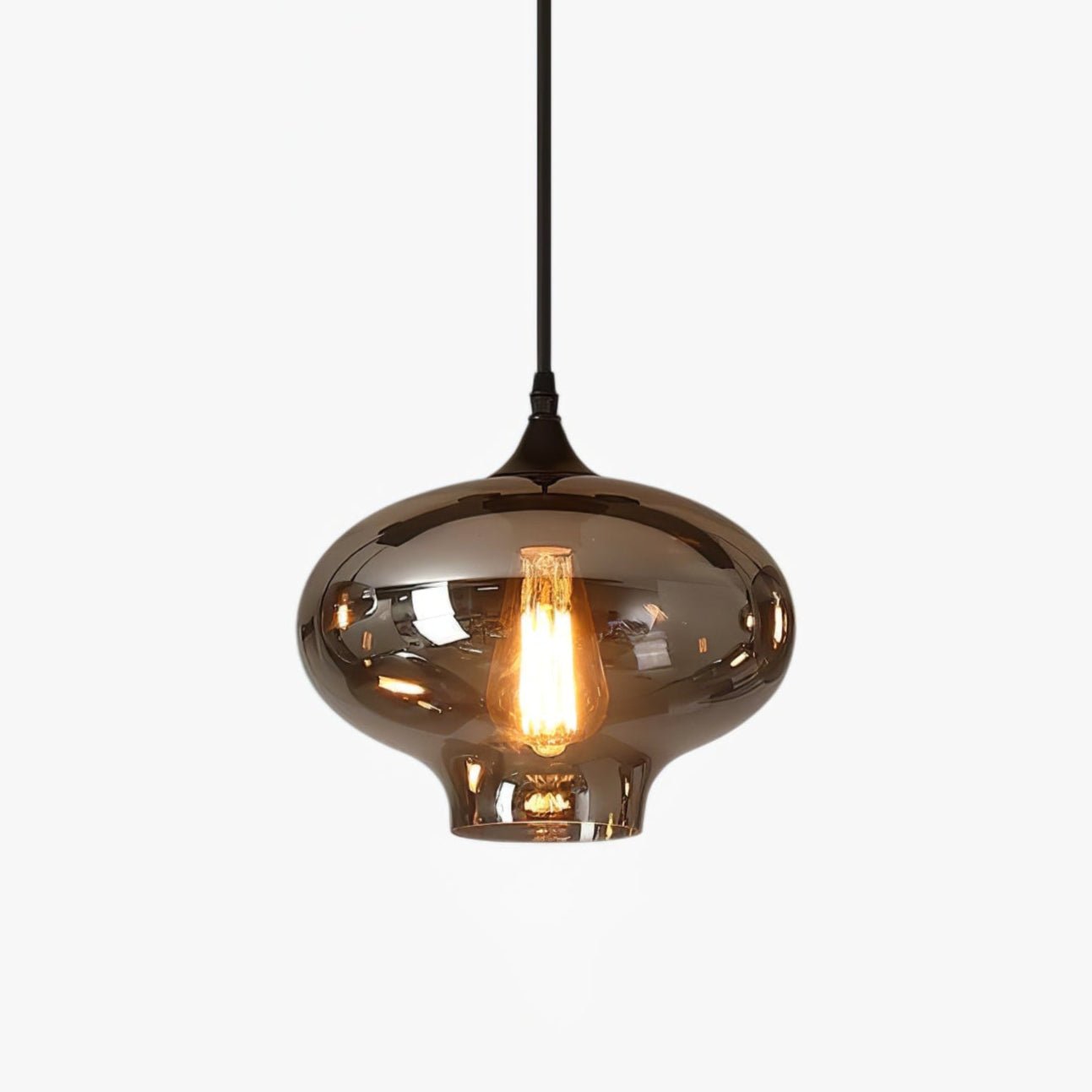 Valentina Minimalist Bottle Glass Pendant Light Smoke Gray - Letslighting