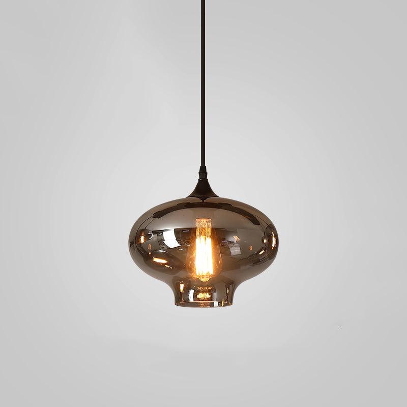 Valentina Minimalist Bottle Glass Pendant Light Smoke Gray - Letslighting