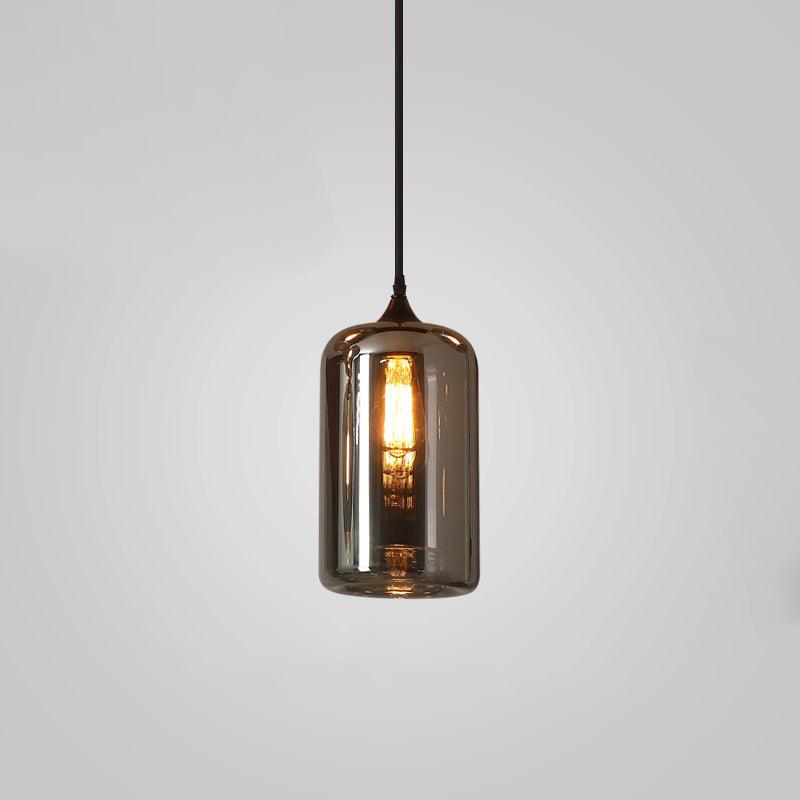 Valentina Minimalist Bottle Glass Pendant Light Smoke Gray - Letslighting